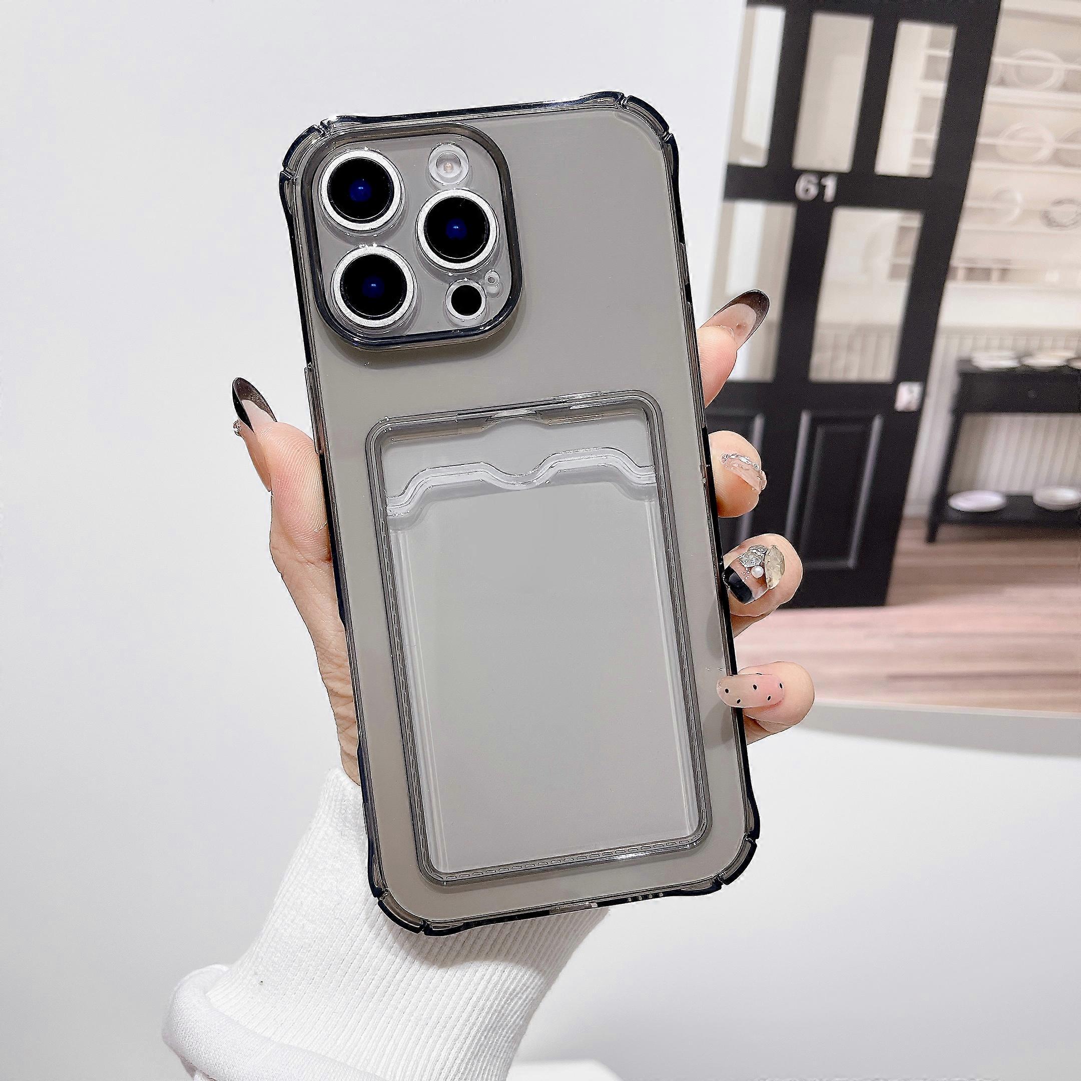 For iPhone 17 Air 16 15 14 13 12 11 Pro Xs Max 16e XR 7 8 6 6s Plus SE 2020 2022 Case Clear ID ATM Card Slot Protection Cover