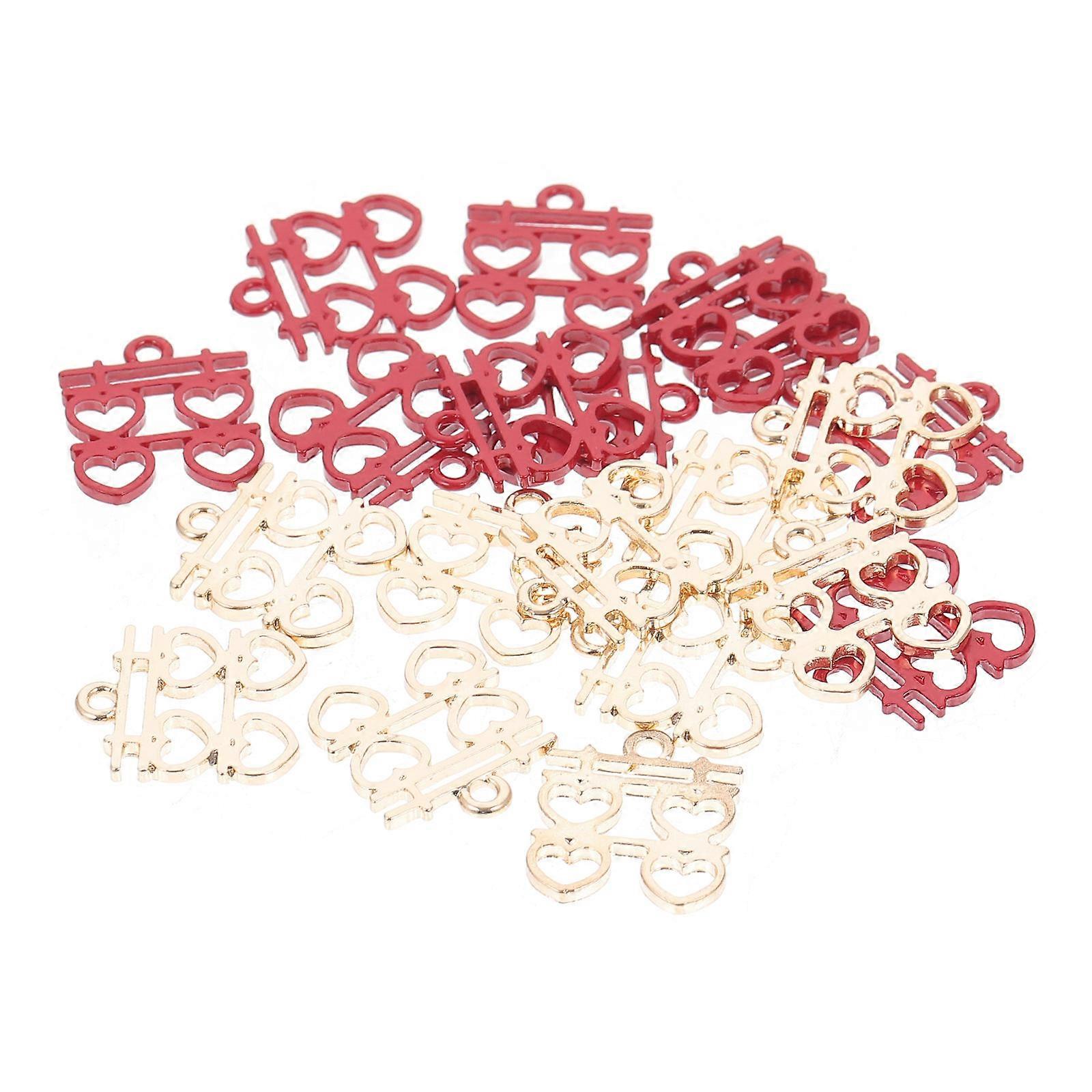 Anheng i legering, håndverk, anheng til bryllup, 120 stk. assorterte farger