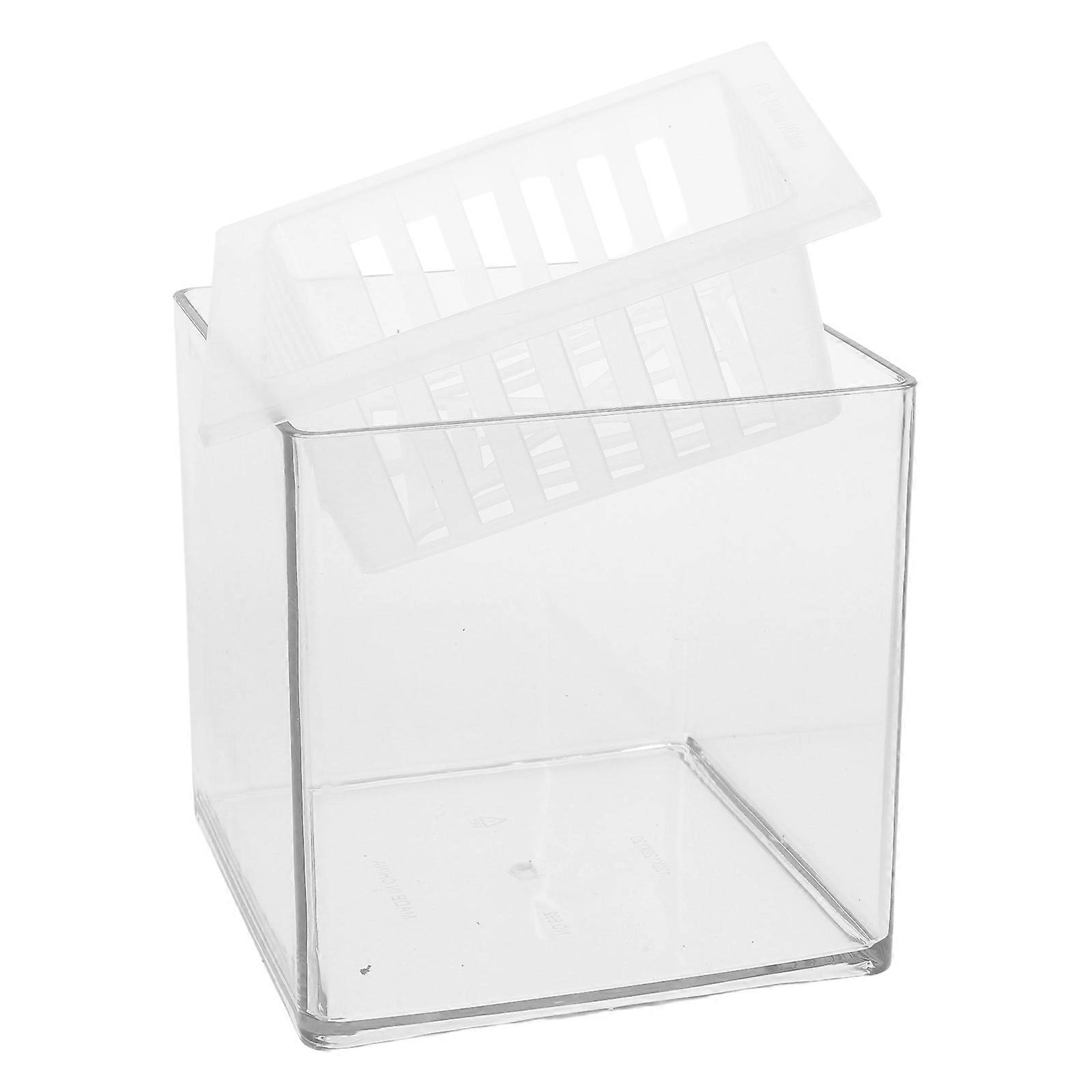 Hydroponic Fish Tank Planter Clear Plastic Breeding Box for 4Pcs