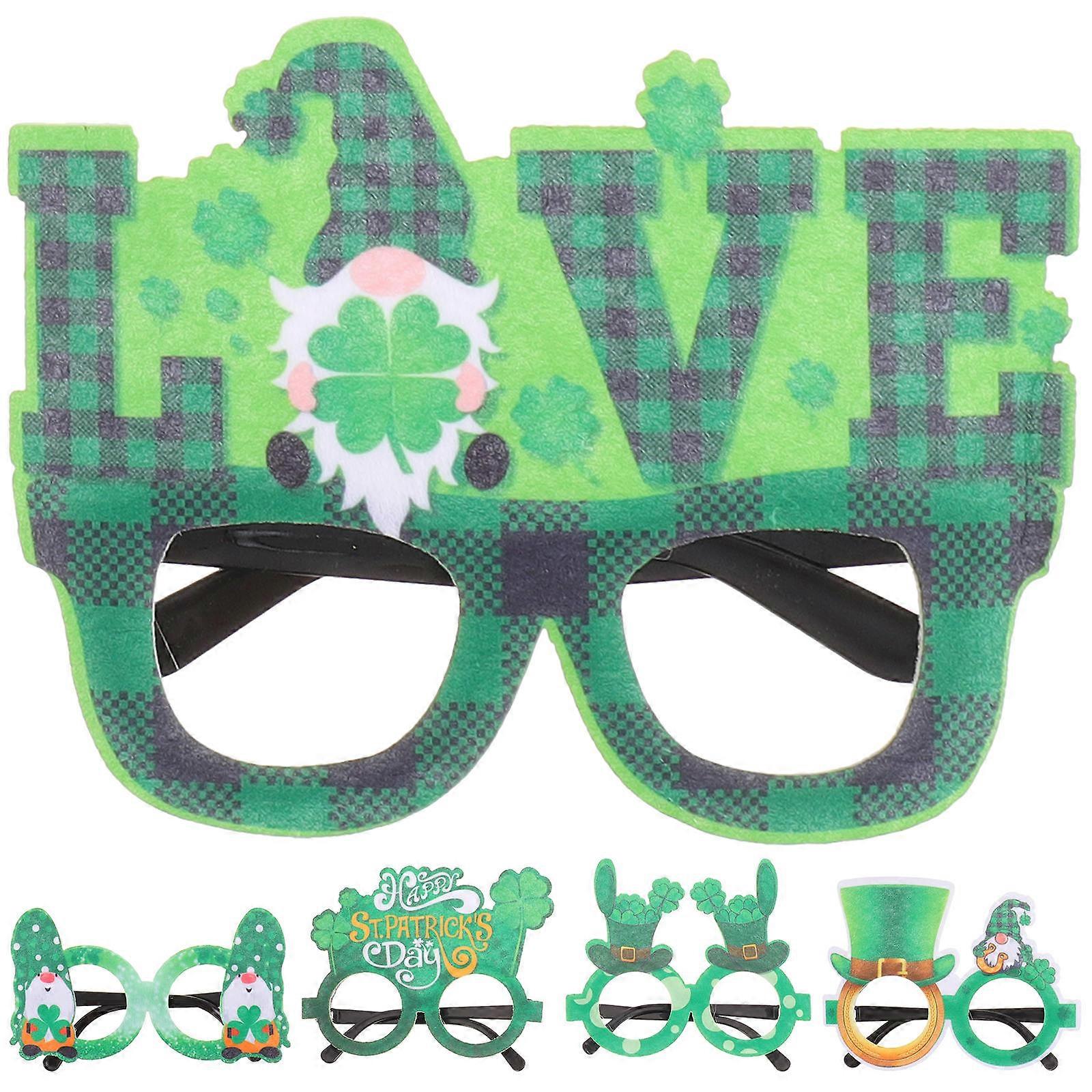 St. Patrick's Day Party Glasses for Cosplay 25Pcs Shamrock Clover Multi Color