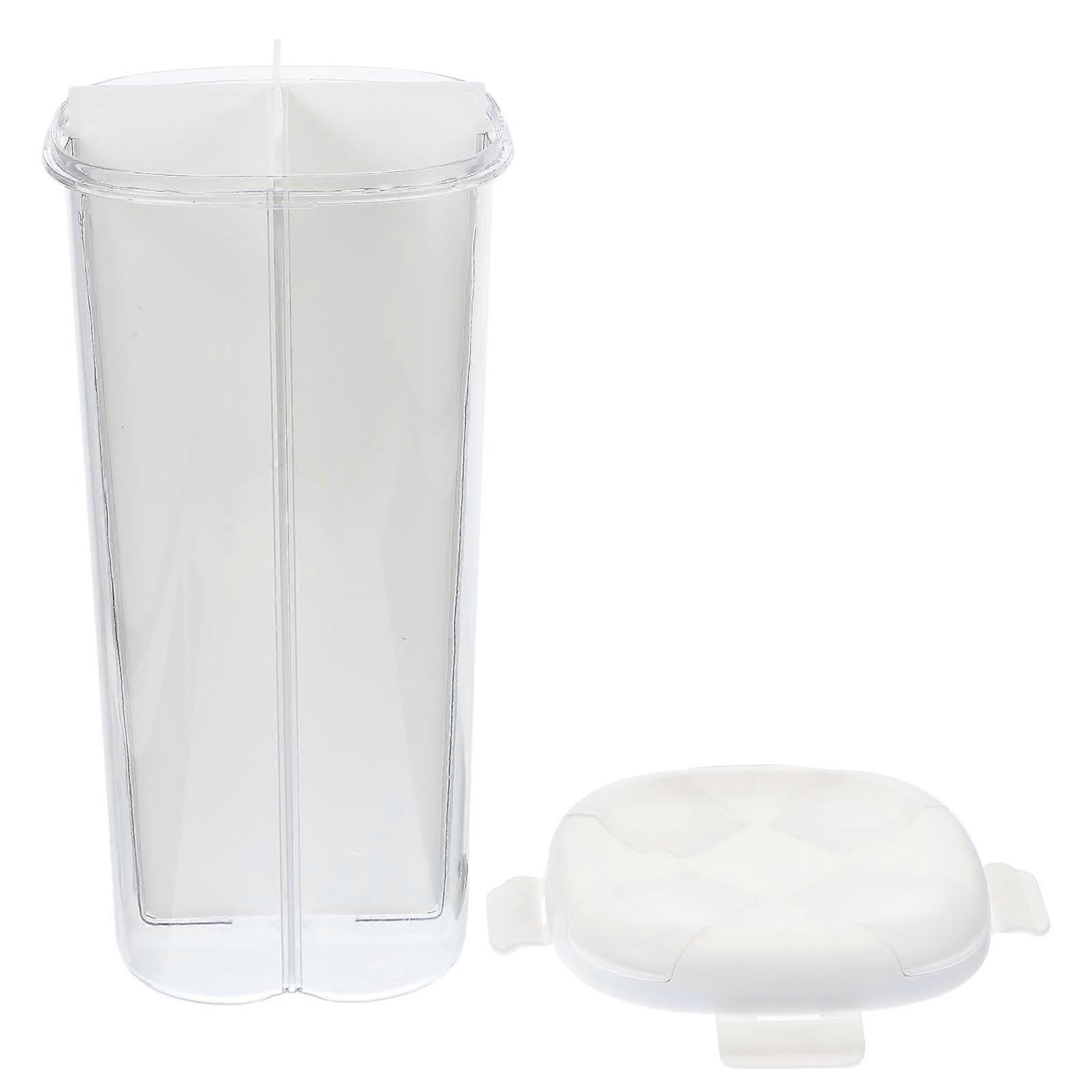 Reusable Grain Storage Bucket 3Pcs Multi-Grid Rice Dispenser Suitable For Home Use White Plastic Containers