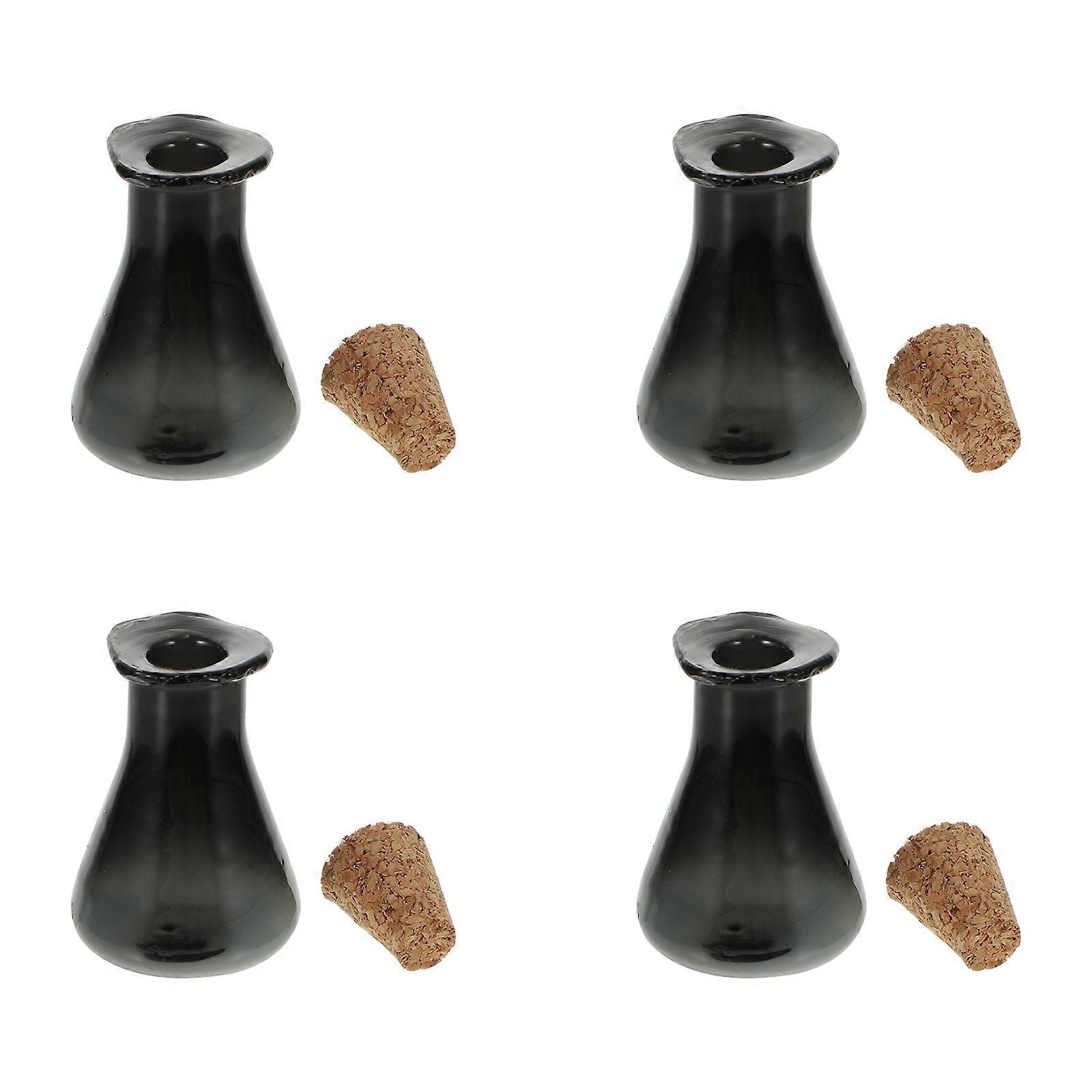 Storage Bottles Mini Glass Bottles with Cork Stoppers DIY 3Pcs Set