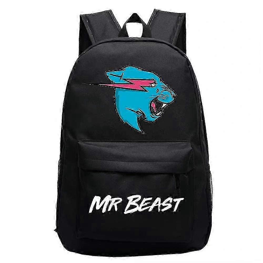 Mr Beast Theme Rucksack Large-capacity Adjustable School Bag Unisex Kids Backpack