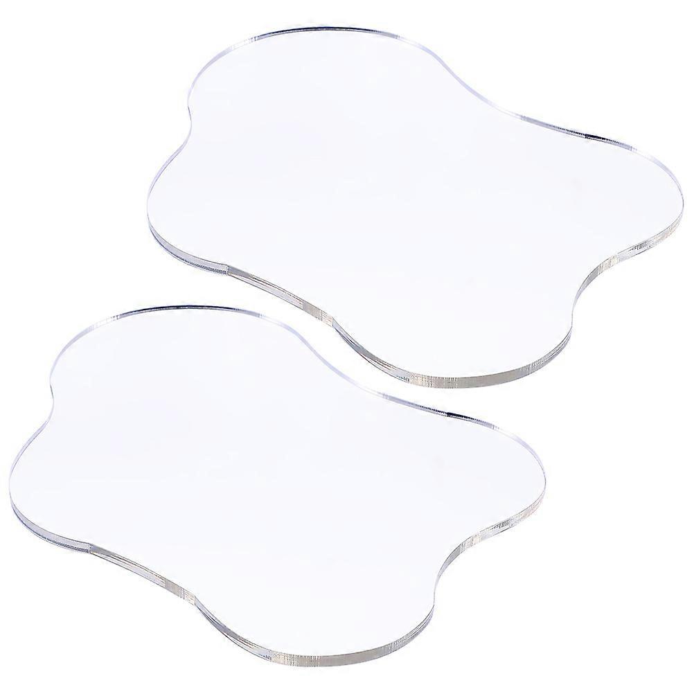 Transparent Acrylic Drink Coasters Set for Coffee Table 6Pcs Irregular Coaster