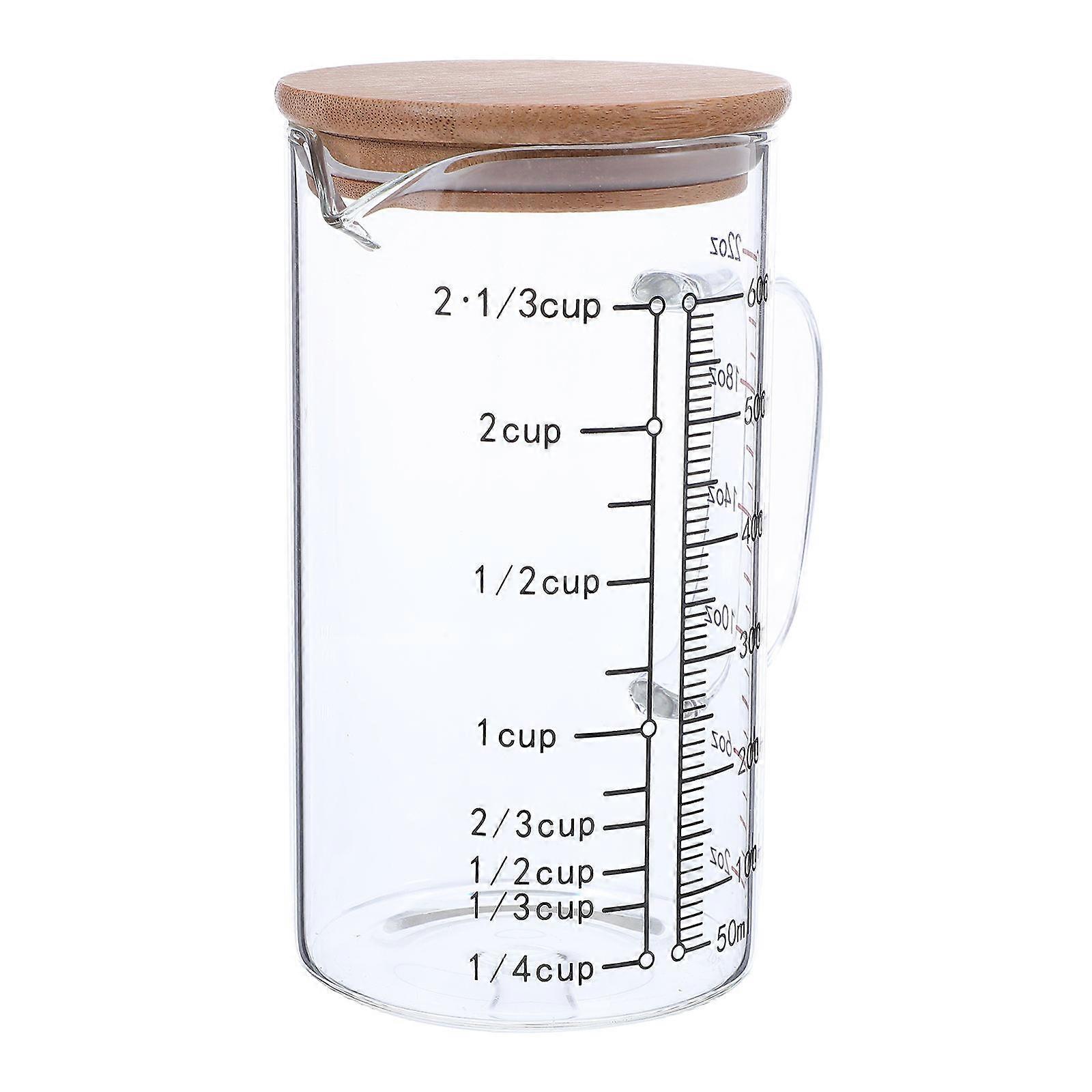 Glass Measuring Cup with Handle for Precise Cooking 3Pcs Transparent Heat Resistant