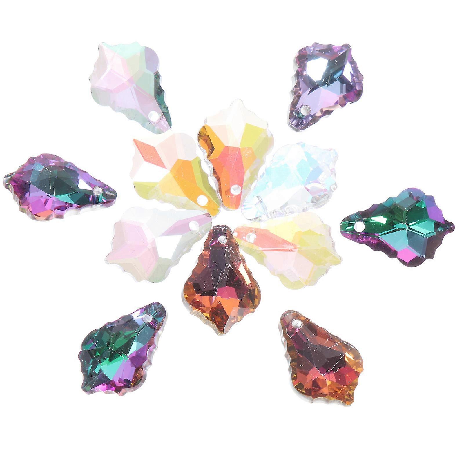 Crystal Maple Leaf Pendants for Window Decor 60Pcs Assorted Color Pack