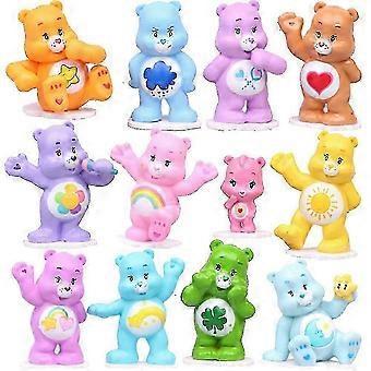 12pcs / set Niedliche Bär Action Figuren Regenbogen Bär Mini Figur Spielzeug Kuchen Topper Dekorationen Ornamente Kinder Geschenke - KM