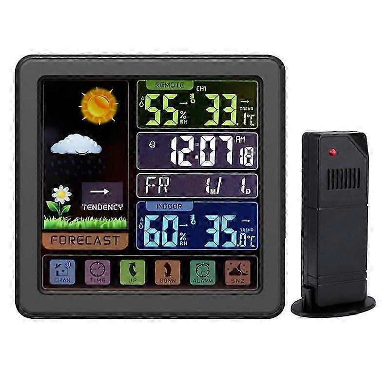 2025 Color Wireless Weather Station with Full Touch Screen, Wireless Multifunction Weather Clock, Child Screen Lock and USB Interface and Color LCD Di