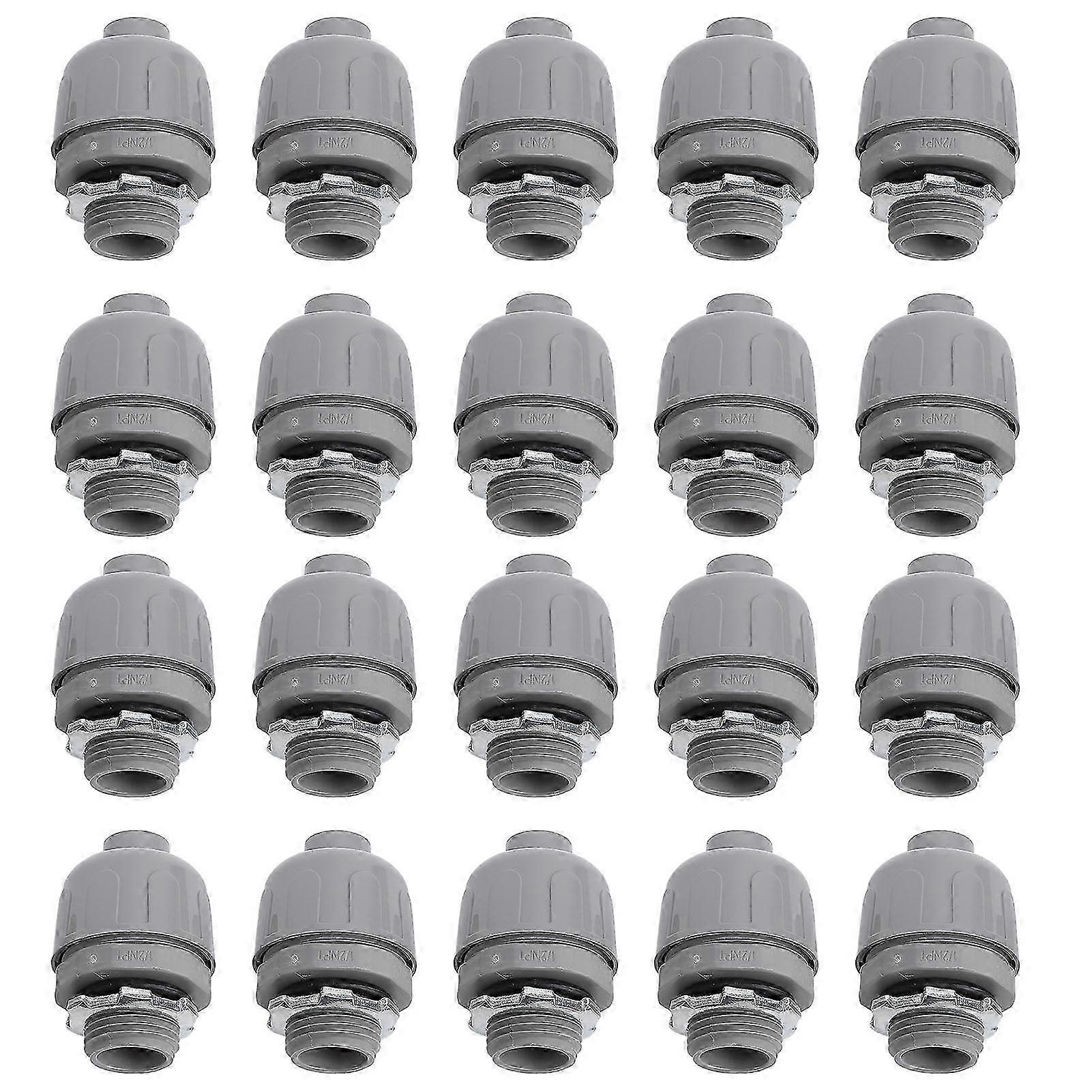 25-26 20 Pcs Liquid Tight Conduit Connector 1/2 Inch NPT Nylon 6 Non Metallic Conduit