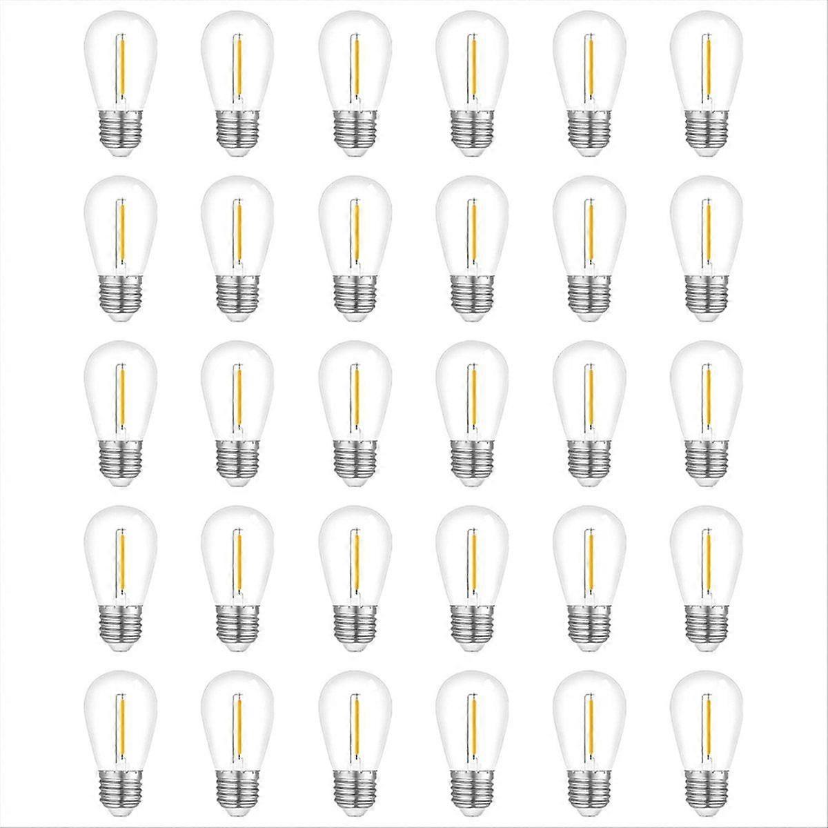 30-Pack Outdoor String Light Bulbs, Waterproof S14 Replacement Bulb