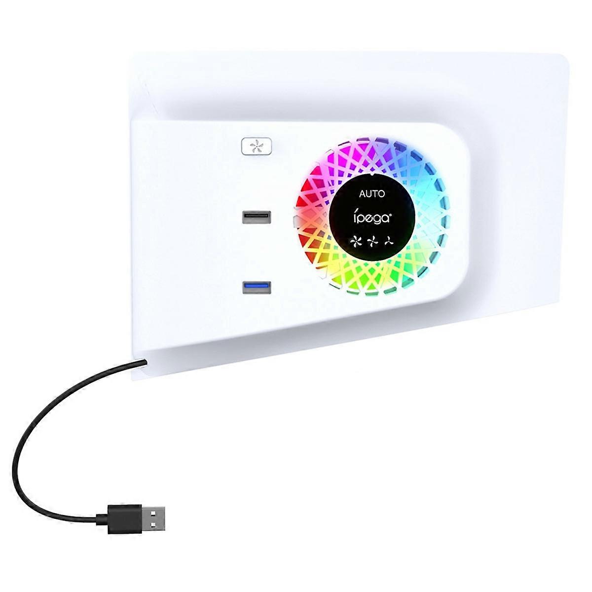 for SLIM Temperature Controlled Cooling Fan with Cooler + USB, HUB with RGB Lights PG-P5S019 for Slim