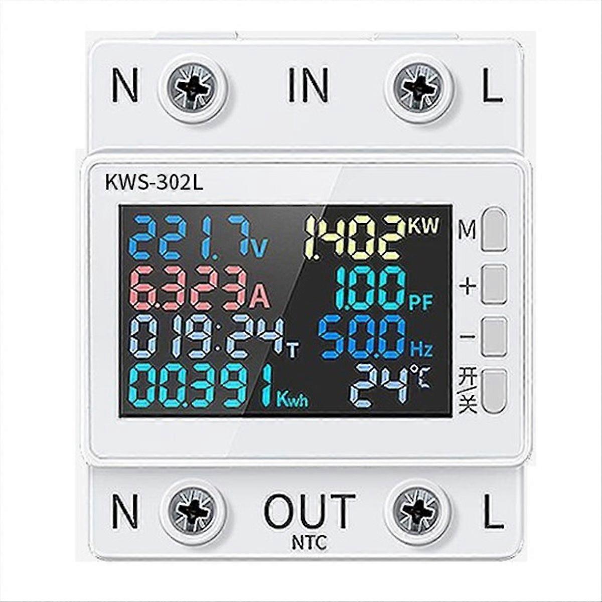 KWS-302L Power Meter over Under Voltage Protector Switch Current Voltage Monitor Relay Value Settabl
