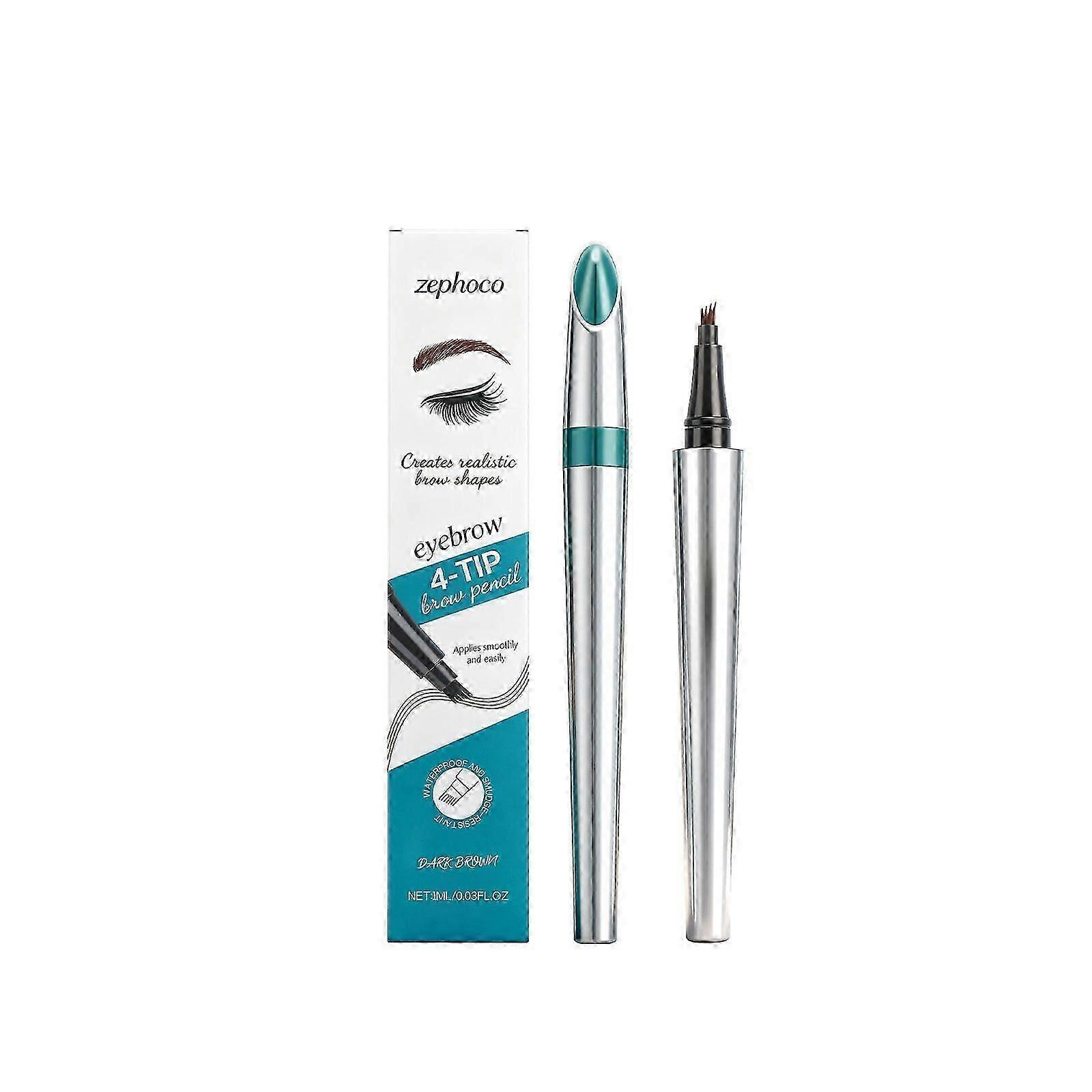 Eyebrow Pencil with 4 Tip Microblade for Natural Eyebrow Makeup Eyebrow Microblading Pen Waterproof & Smudge-Proof