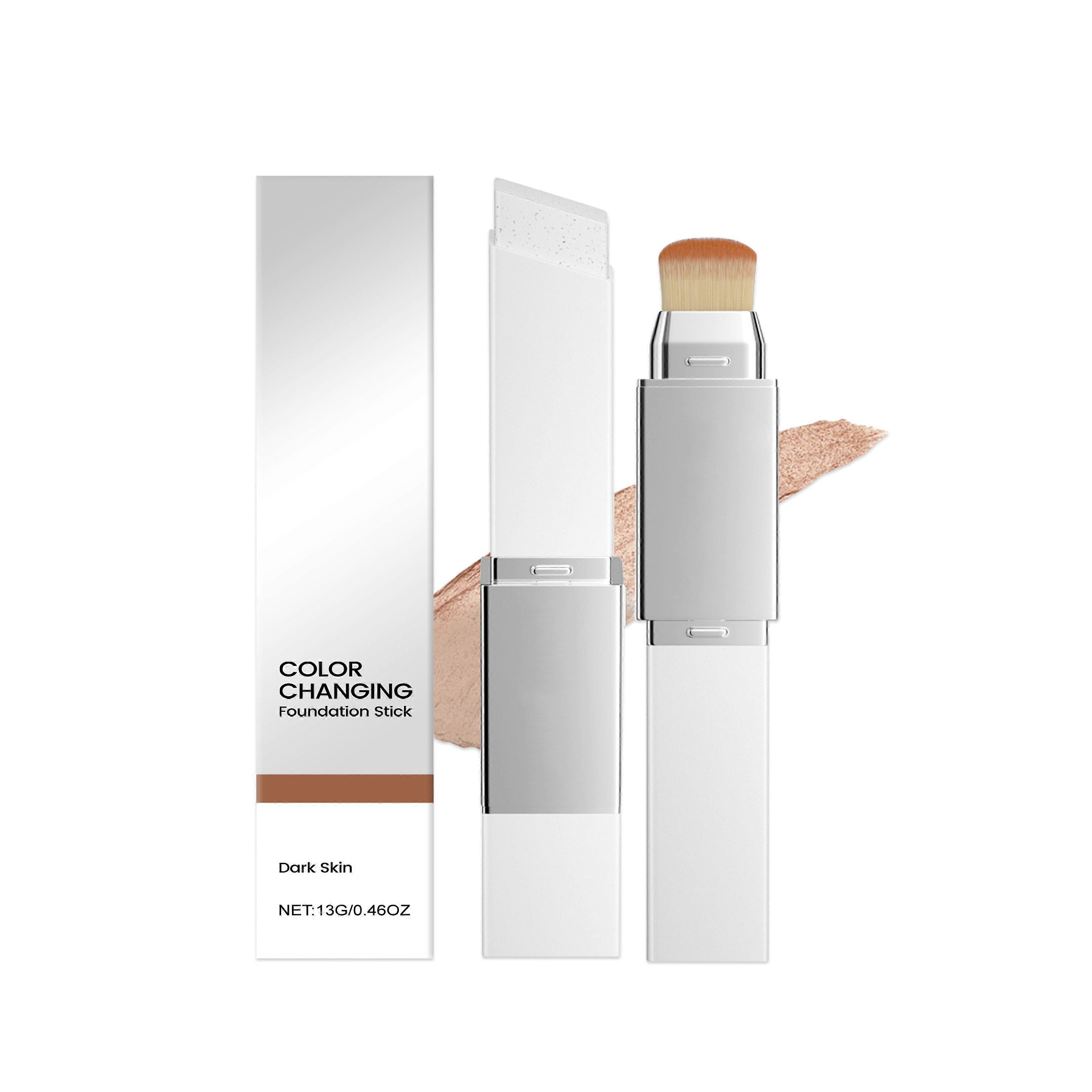 Amz Deep Flesh Color Two-In-One Color Changing Stick Foundation Natural Moisturizing Clothing Stickers Refreshing Makeup Light Non-Sticky Stick Founda