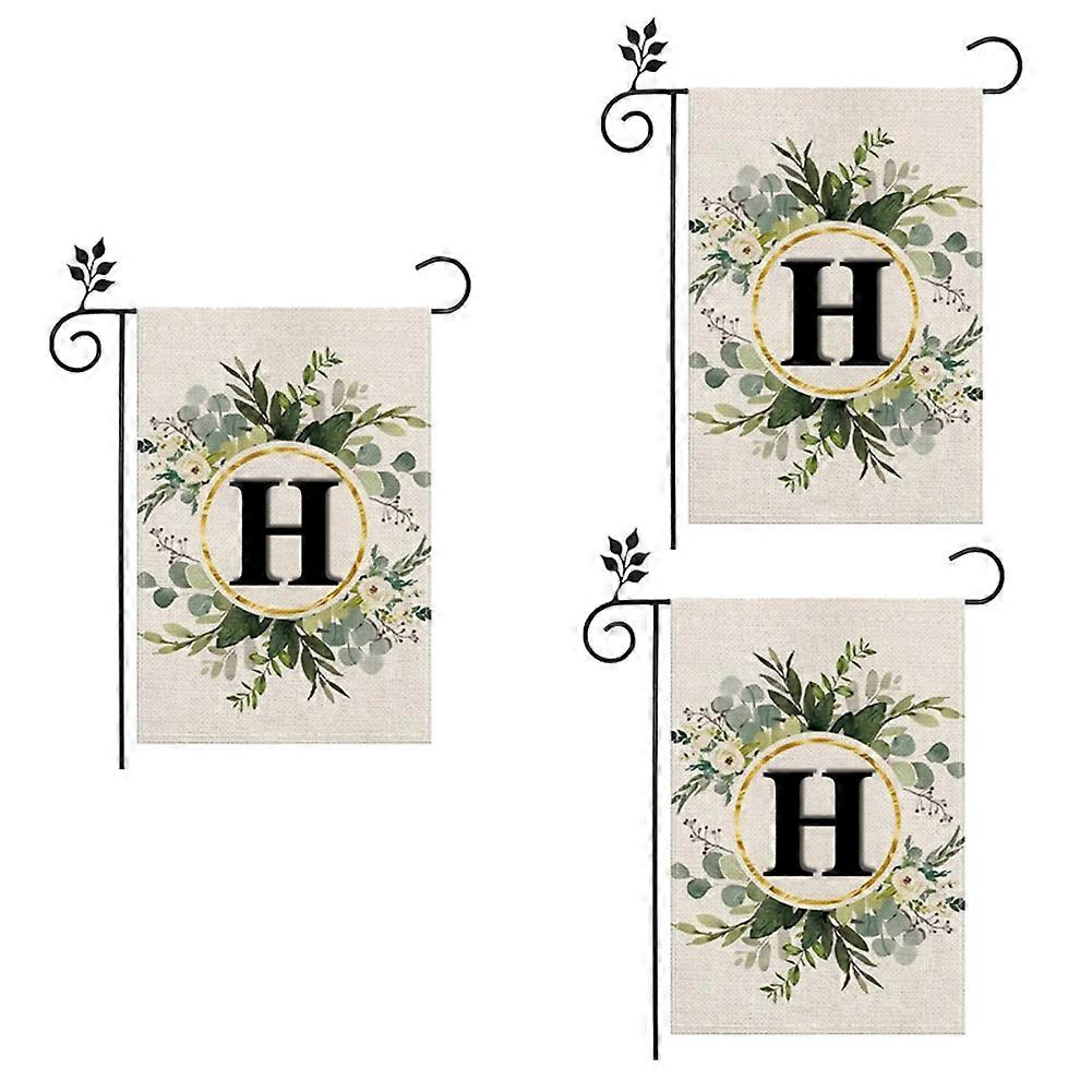 H Linen Garden Flag Double Layer Double Sided Letters