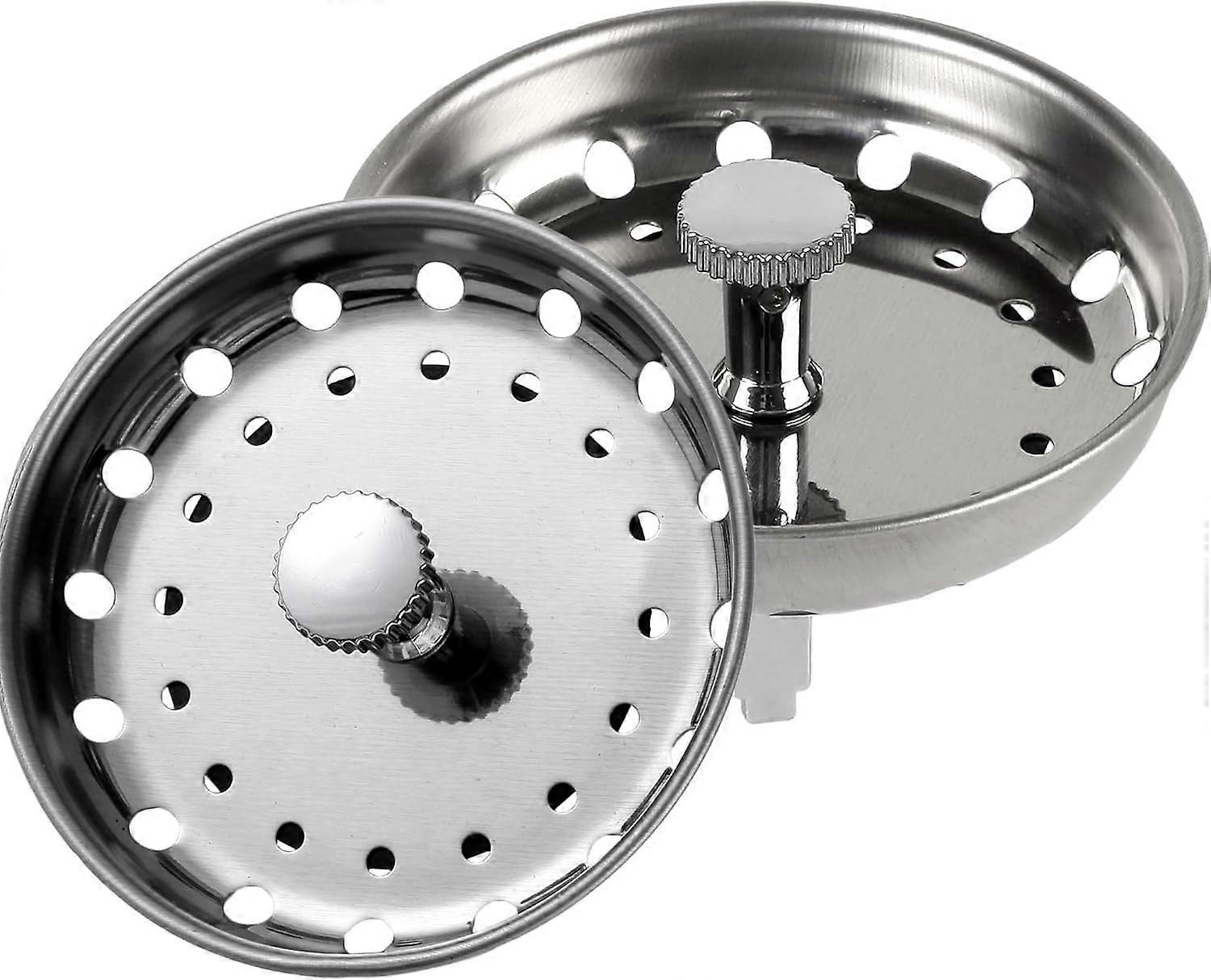 Innovire 2 Pcs Sink Drain Strainer Stopper Combo, 3-1/2" Basket Replacement for Kitchen Drain, compatible with standard sinks
