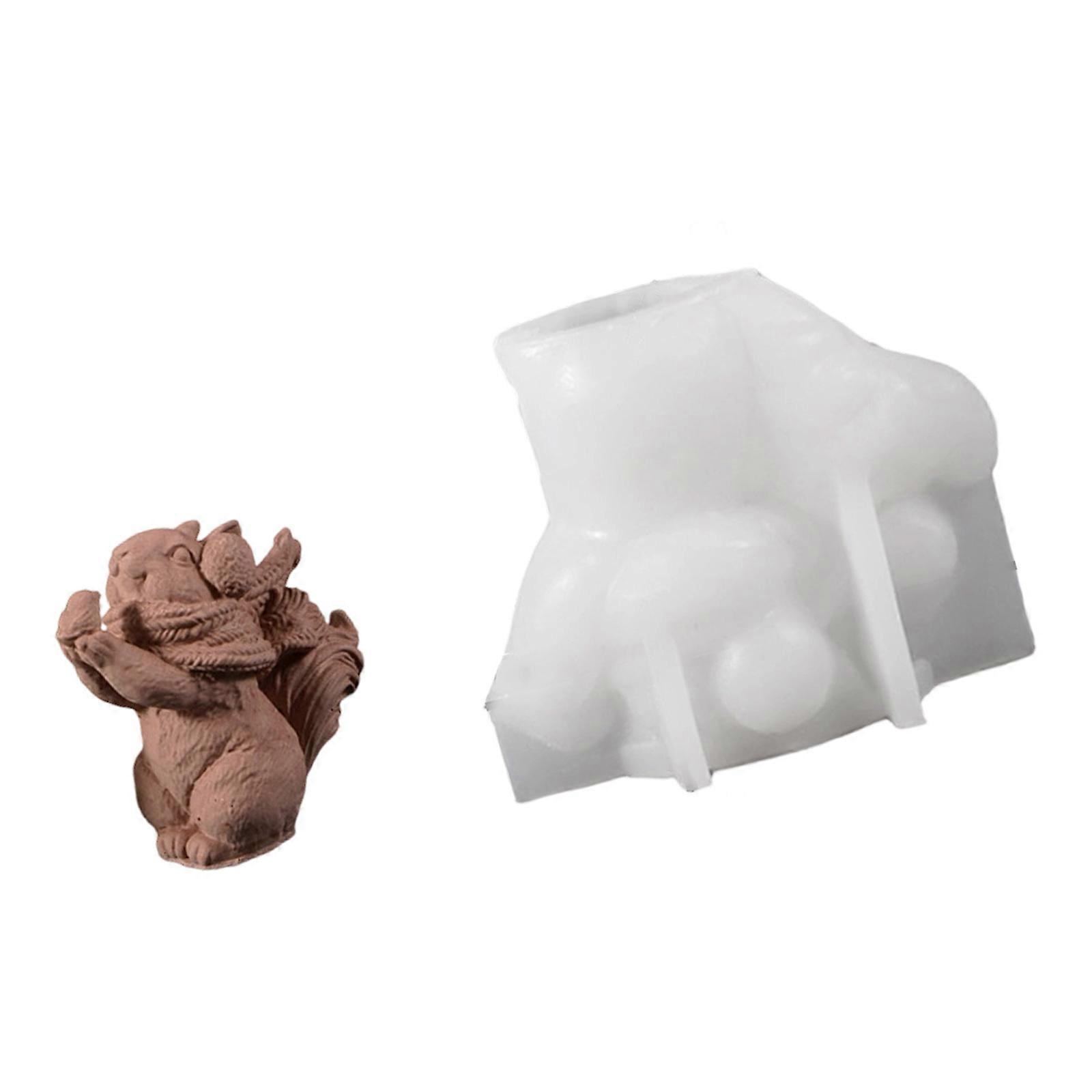 Practical Craft Mold Squirrel Shape Handmade Supplies Ornament Moulds Silicone Texture for Clay Wax and Resin Crafting Multicolor
