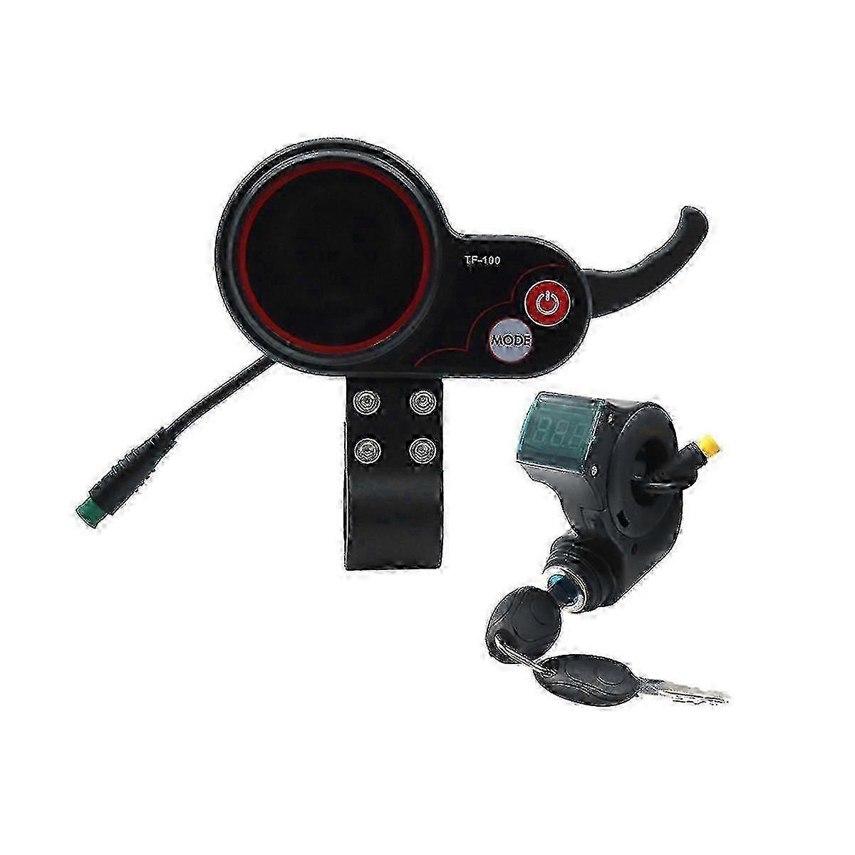TF-100 5Pin+3Pin Ignition Lock Key Scooter Skateboard Speedometer for Electric Display Dashboard