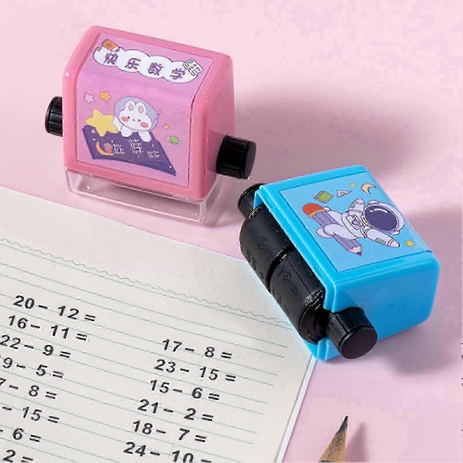 Scroll Stamp Clear Scale Mathematics Exercise Mini Children Addition Subtraction Multiplication Division Roller Stamp For School