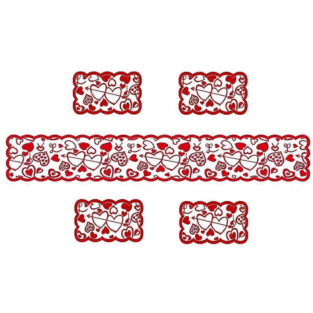 Ympuoqn Valentines Day Home Decor Valentine's Day Table Flag Cupid Heart Red Table Flag Table Runner