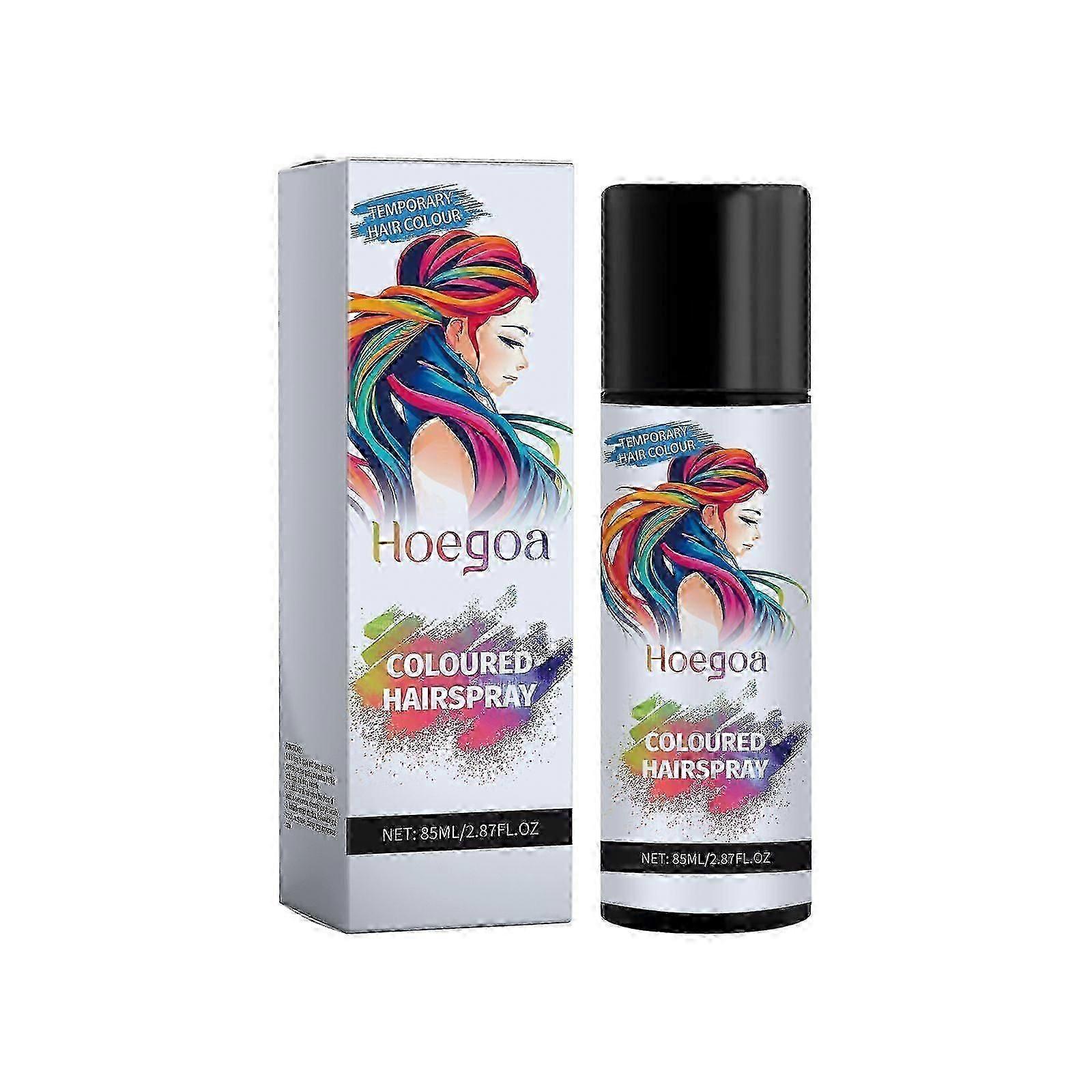 Hoegoa Temporary Black Hair Spray Easy to Color Scalp Easy Gentle Disposable Black Dyeing Spray