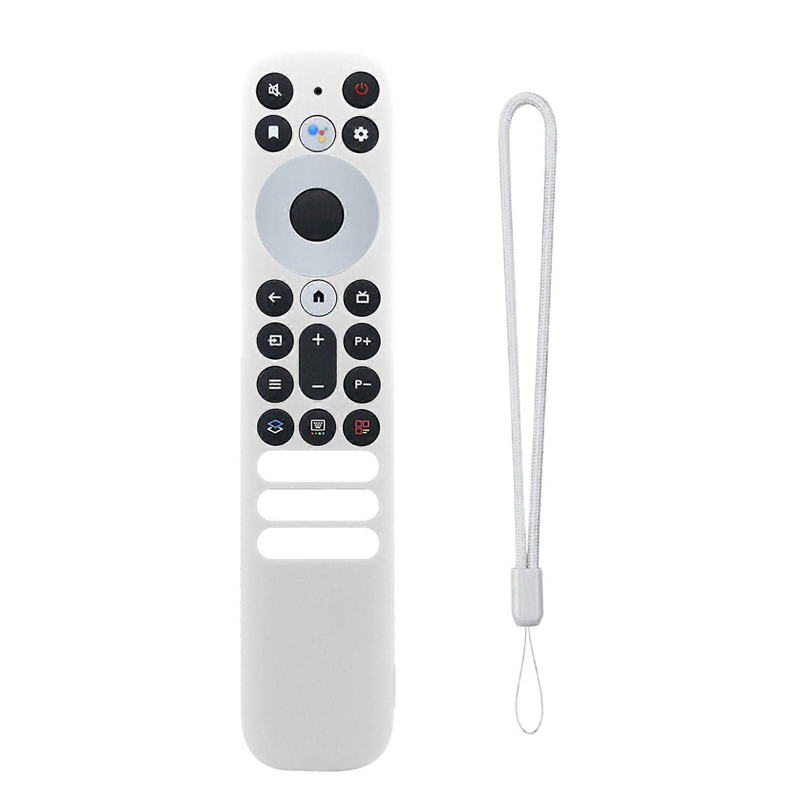 Universal Remote Control Protectors Shock Absorbing Silicone Shell Easy Clean for RC902V FMRK Voice Remote  White