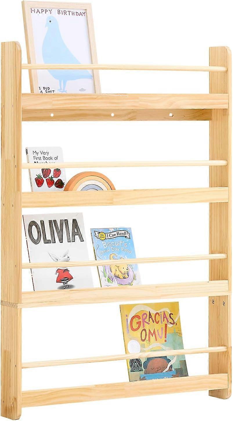 SoBuy KMB08-N Bibliothèque pour enfants étagère murale à 4 niveaux pour ranger livres et jouets Bois