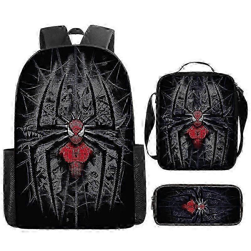 New Marvel Spider-Man Backpack Primary and Secondary School Bag Large Capacity Anime Cartoon Backpack Lunch Bag 28 -WH 25-26