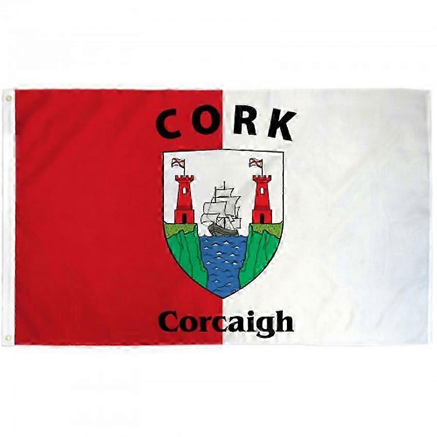 25-26 Cork Ireland County Flag 3x5FT Banner Polyester Digital Printing Double Stitched Outdoor Indoor Home Party Decorations