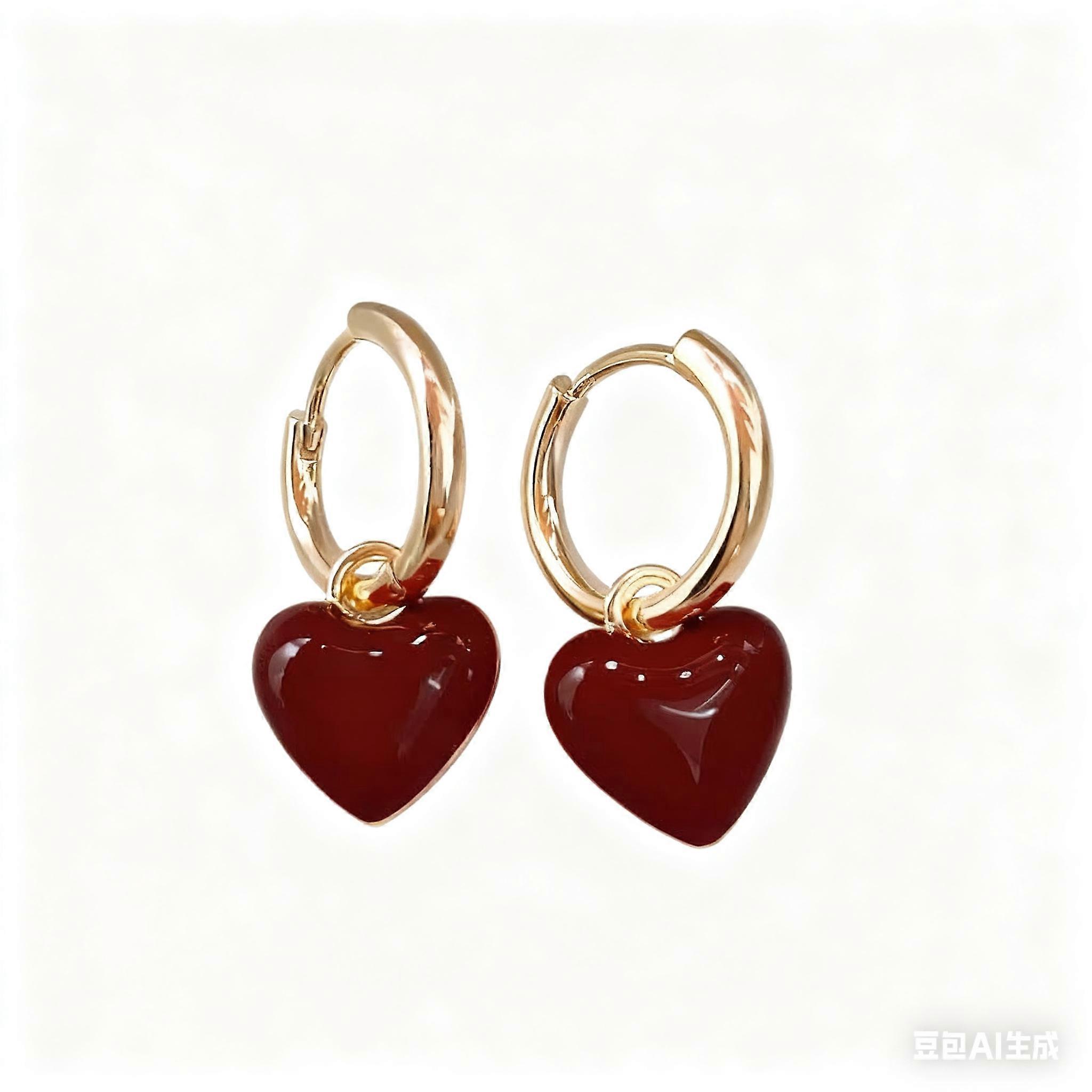 1 Pair Minimalist Style Earrings,Heart Shaped Square Earrings For Women