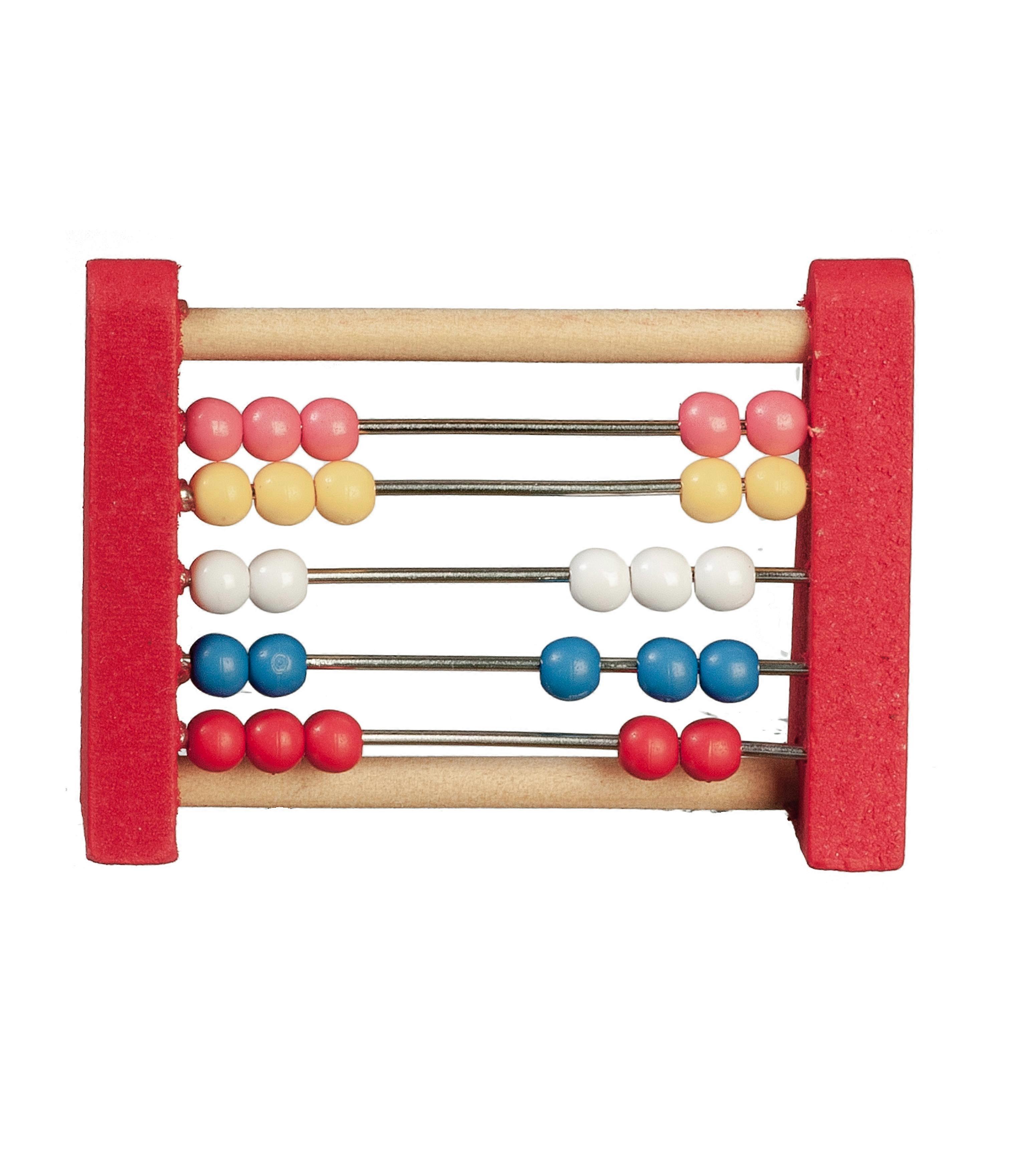 Dolls House Red Abacus Counting Frame Miniature Nursery Toy School Accessory