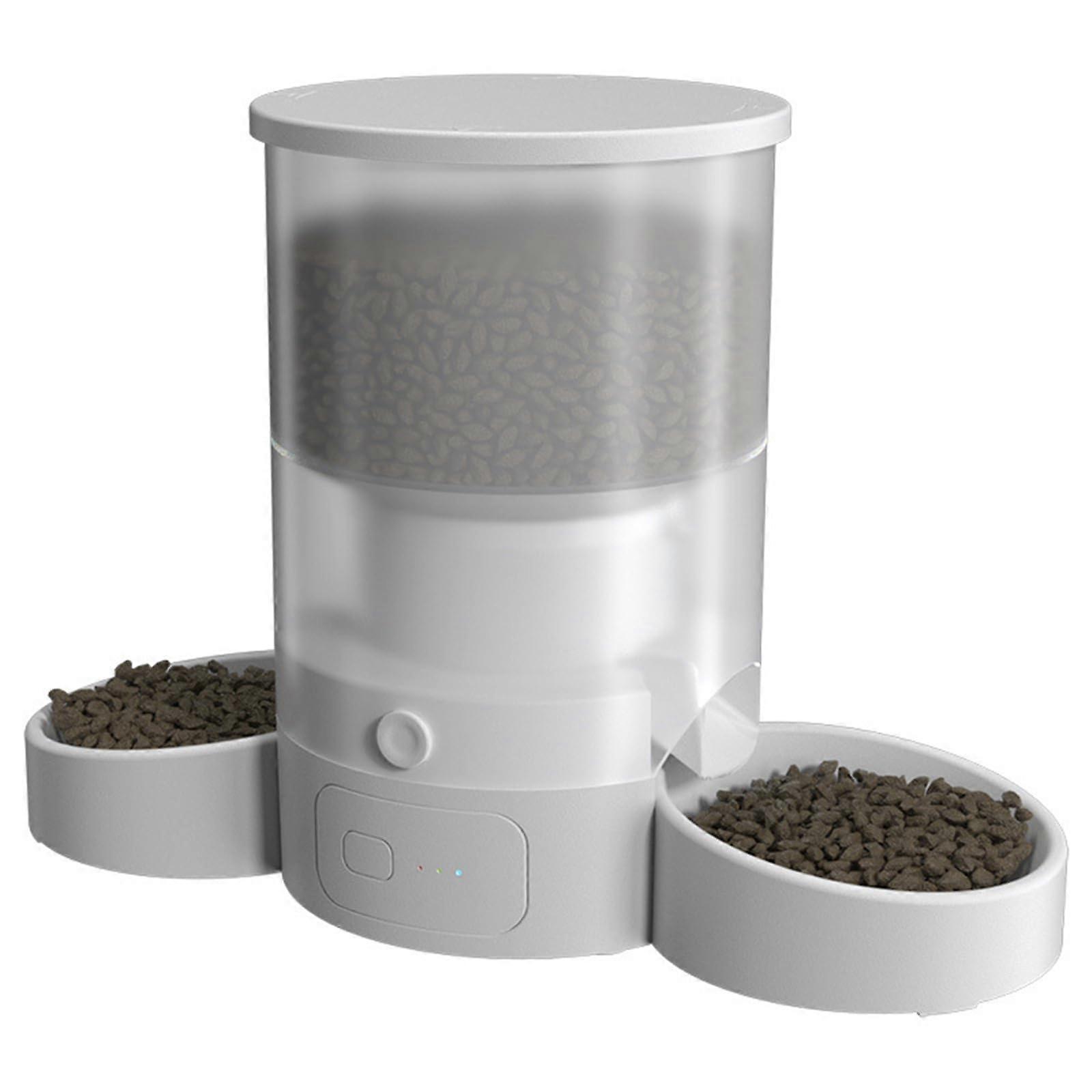 Automatic Cat Feeder 3L with Dual Stainless Steel Bowls, WiFi App Control, Freshness Lock for Two Cats or Dogs