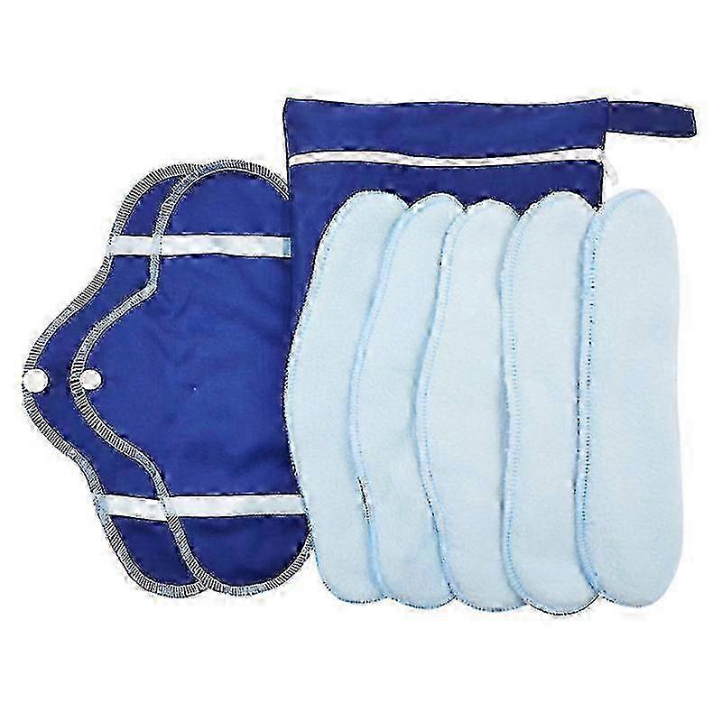 8 pcs washable reusable sanitary pads towel portable foldable breathable plush menstrual pads compatible with various brands