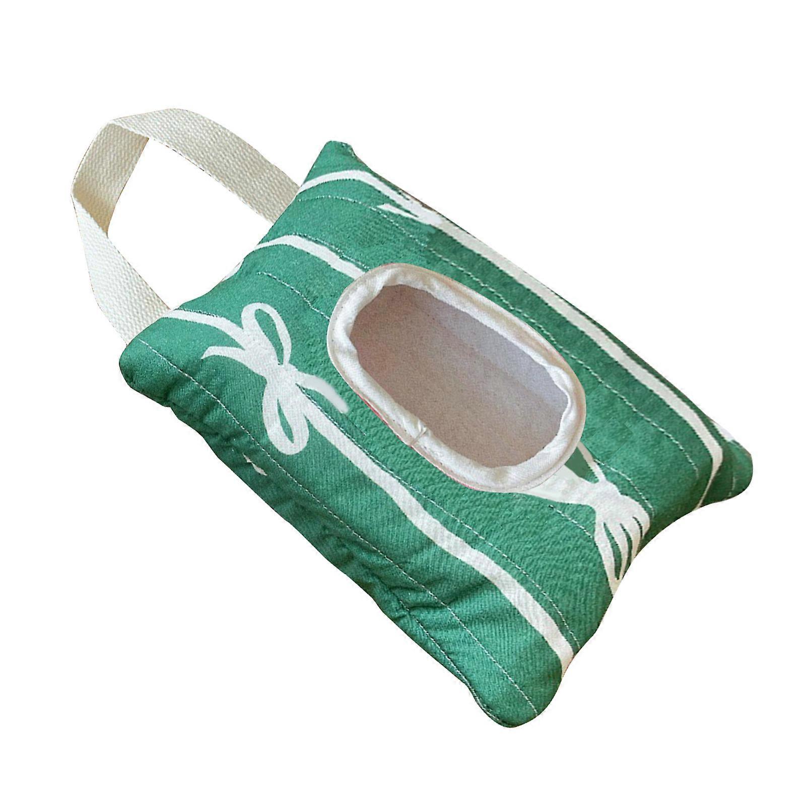 Wipes Dispenser Refillable Wipe Holder Baby Stroller Pram Hanging Wet Wipe Container with Bowknot Pattern Wipe Box Case  Green bow tie