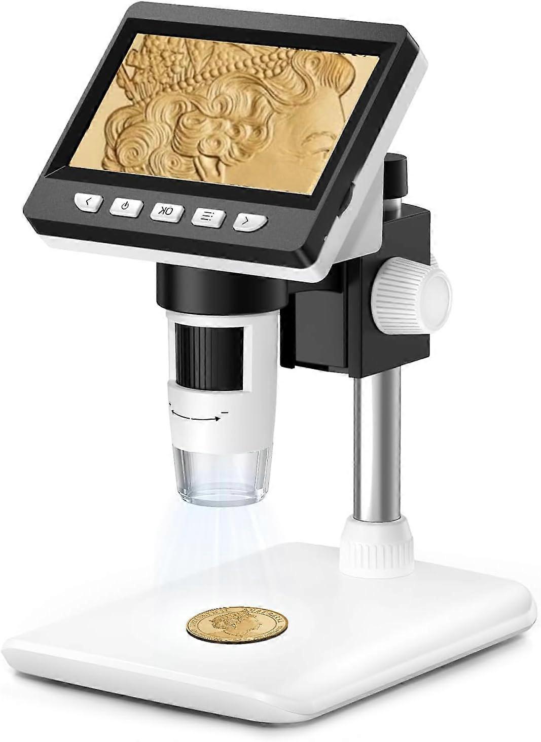 USB Microscopes, 4.3 Inch Digital LCD Handheld Microscopes 1000X 1080P Microscope for Children/Adults Magnifying Glass Digital Microscope