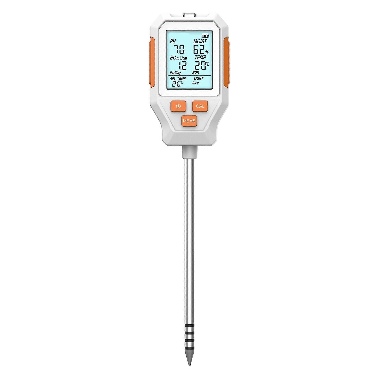 Professional Soil Tester For Moisture Temperature Light Fertility Detection And LCD Display Portable Soil Monitor Multicolor