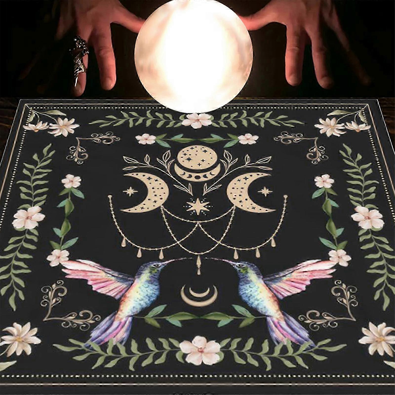 Astrology Tarots Table Altar Cloth Metaphysical Board Game Mat Pendulum Divinations Altar Tablecloth Board Game Card Pad D 75x75cm