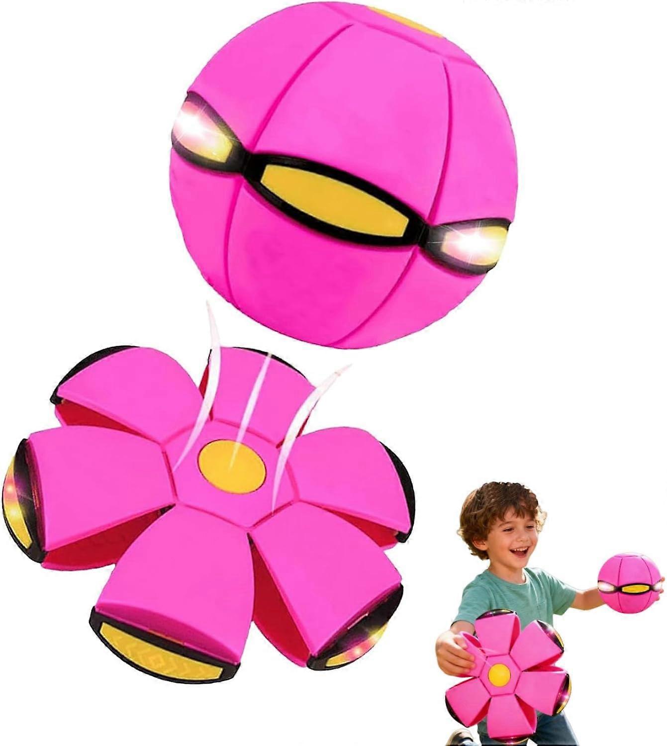 Children's Bouncing Ball, Magic Bouncing Ball, magic flying saucer, Dual Form Freely Switchable with 6 Light Parent-Child Interaction Toy (C)