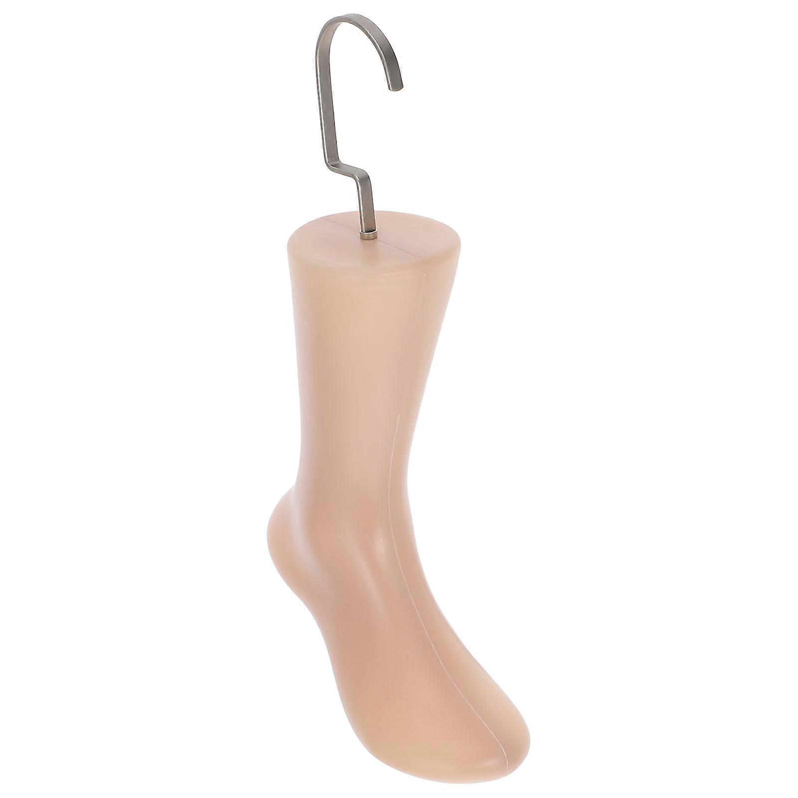 Foot Mannequin with Hook for Sock Display Durable Pink ABS Plastic Model