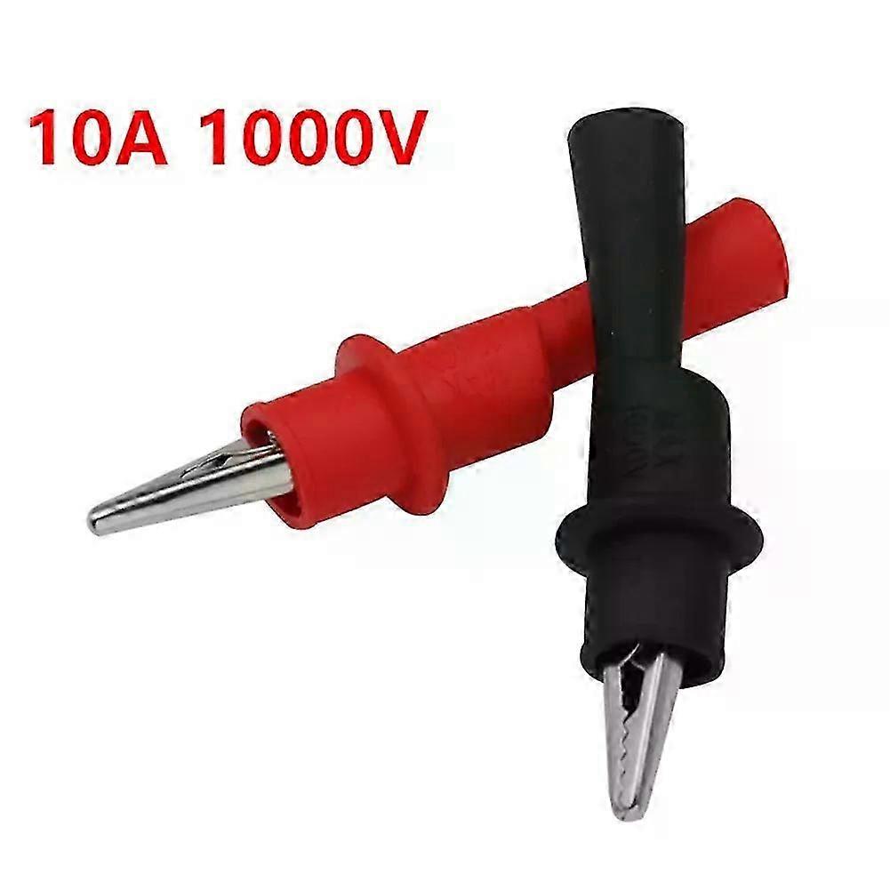 1Pair Clip Wire Tips Test Clip Clamp For Multimeter Tester Probe Electrical Clamp For Testing Probe Meter