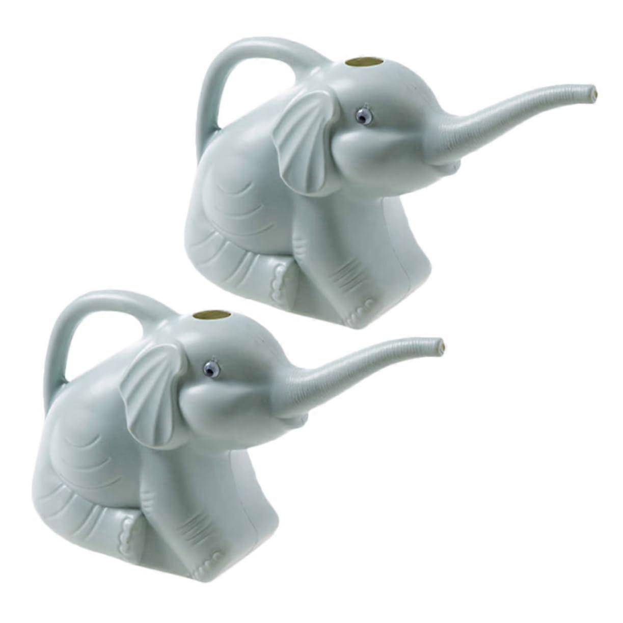 2pcs Elephant Shaped Long Spout Watering Can for Indoor Plants with Ergonomic Grip and Precise Watering