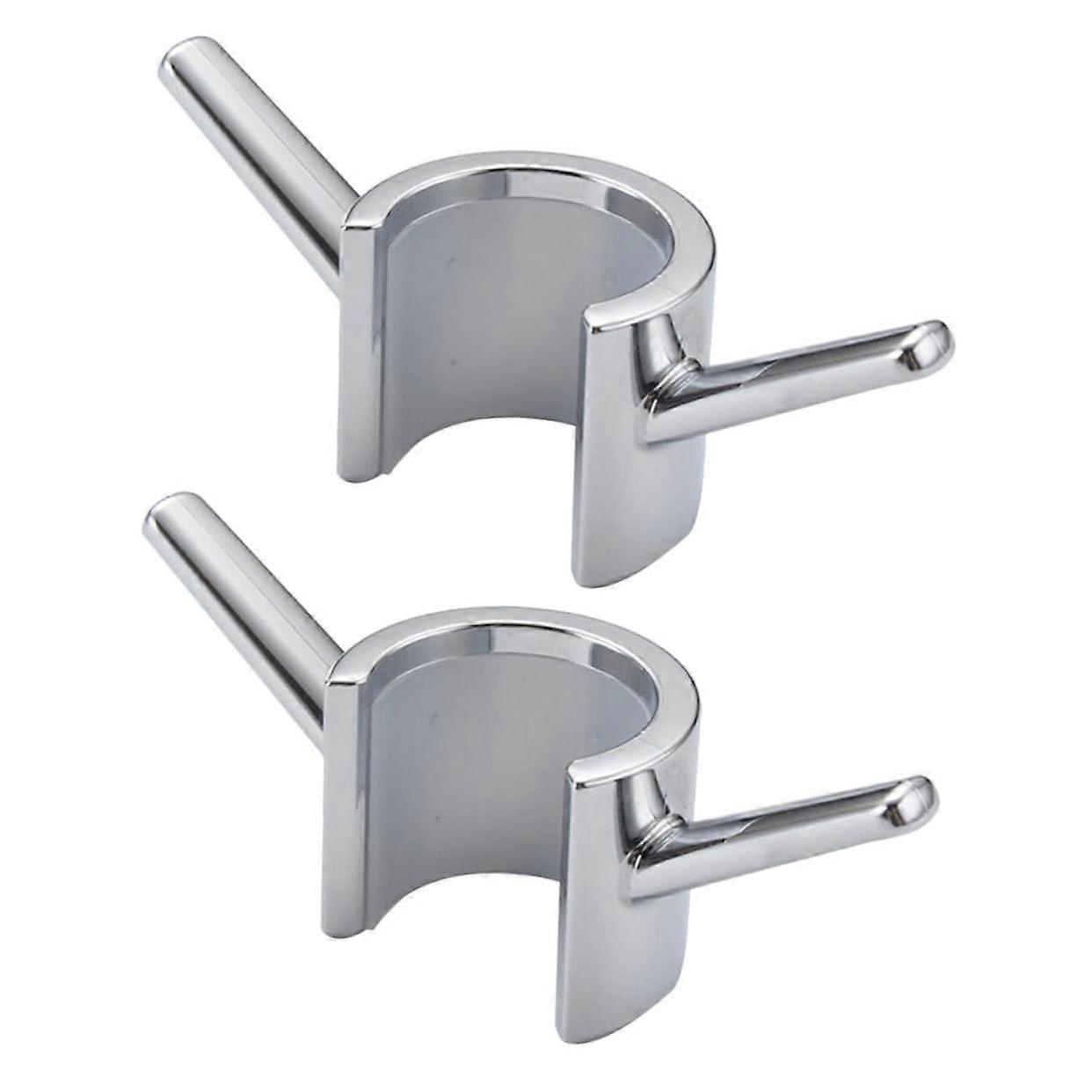 2pcs No Drill Shower Head Holder Hooks with Secure Grip for Towels and Loofahs Bathroom Organizer