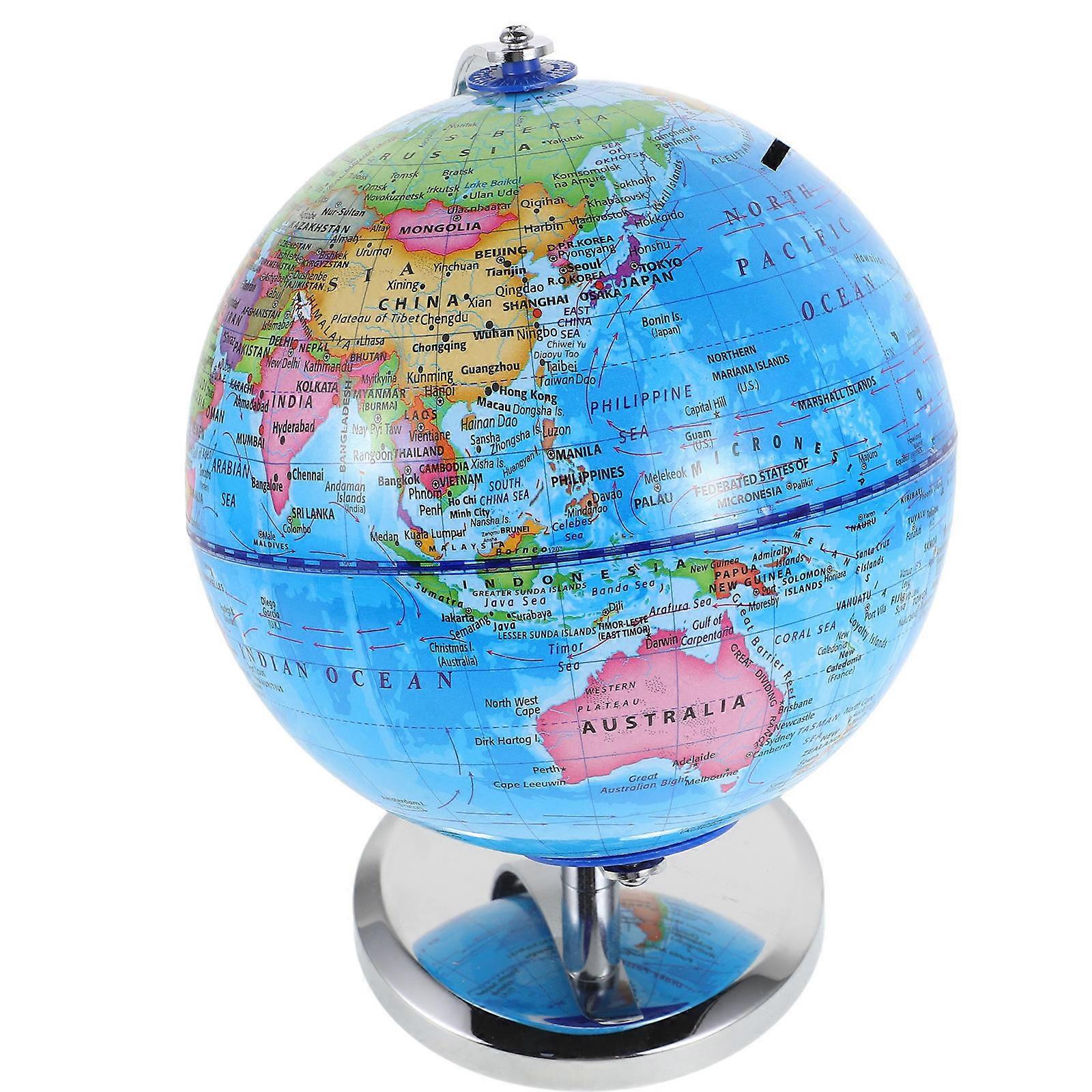 Savings Bank Globe Piggy Bank for Coin Storage Multi Colored Design