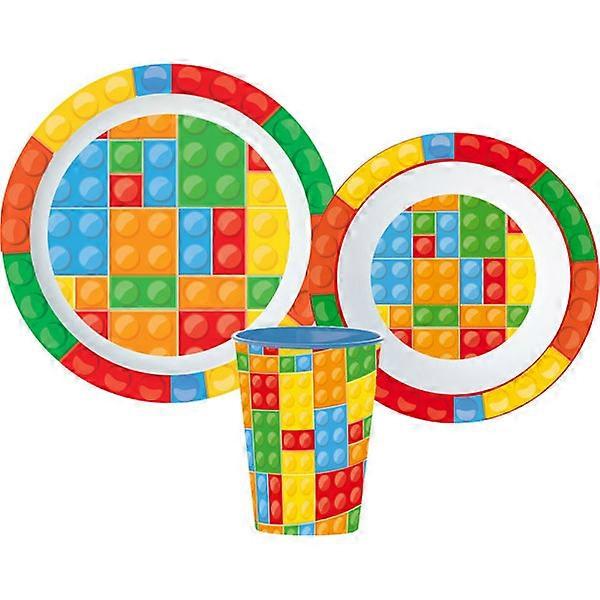 Microplastic set with Lego patterned food set