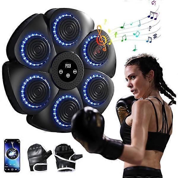 Musical Boxing Machine, Smart Wall-Mounted Boxing Machine - Bluetooth with Boxing Gloves for Adults and Kids, 9 Speeds and Countdown Modes -AD9-