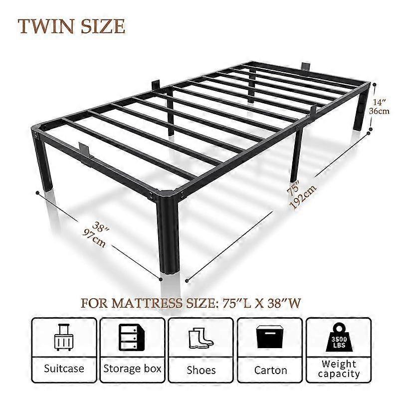 XUKIL Heavy Duty Metal Bed Frame,3500 LBS Support,No Box Spring Needed,  14���� storage space,Easy Assembly,Twin/Full/Queen/King size Platform
