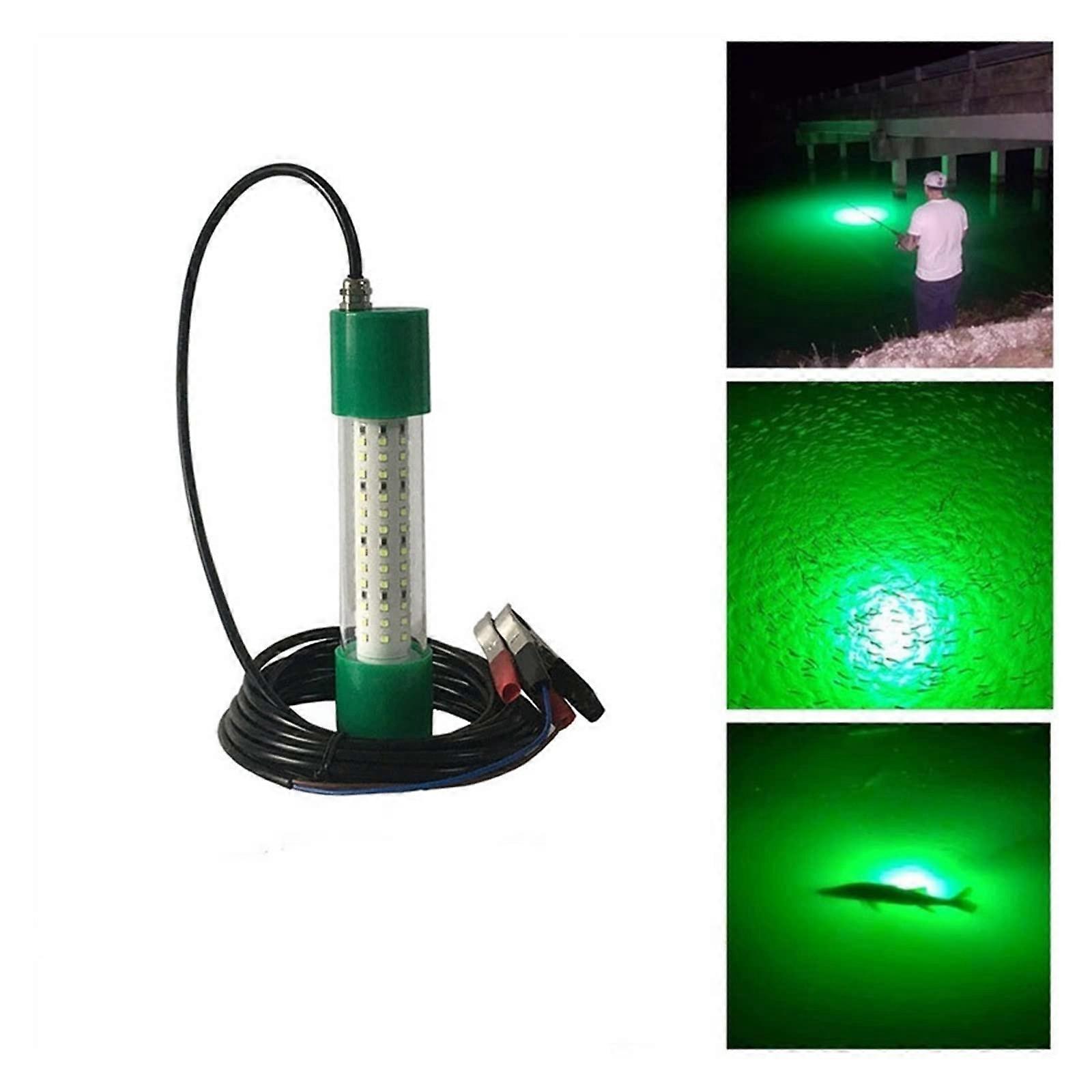 Underwater Fishing Light 12V IP68 Waterproof LED Lamp 81100W Yellow for Deep Drop Fish Attraction