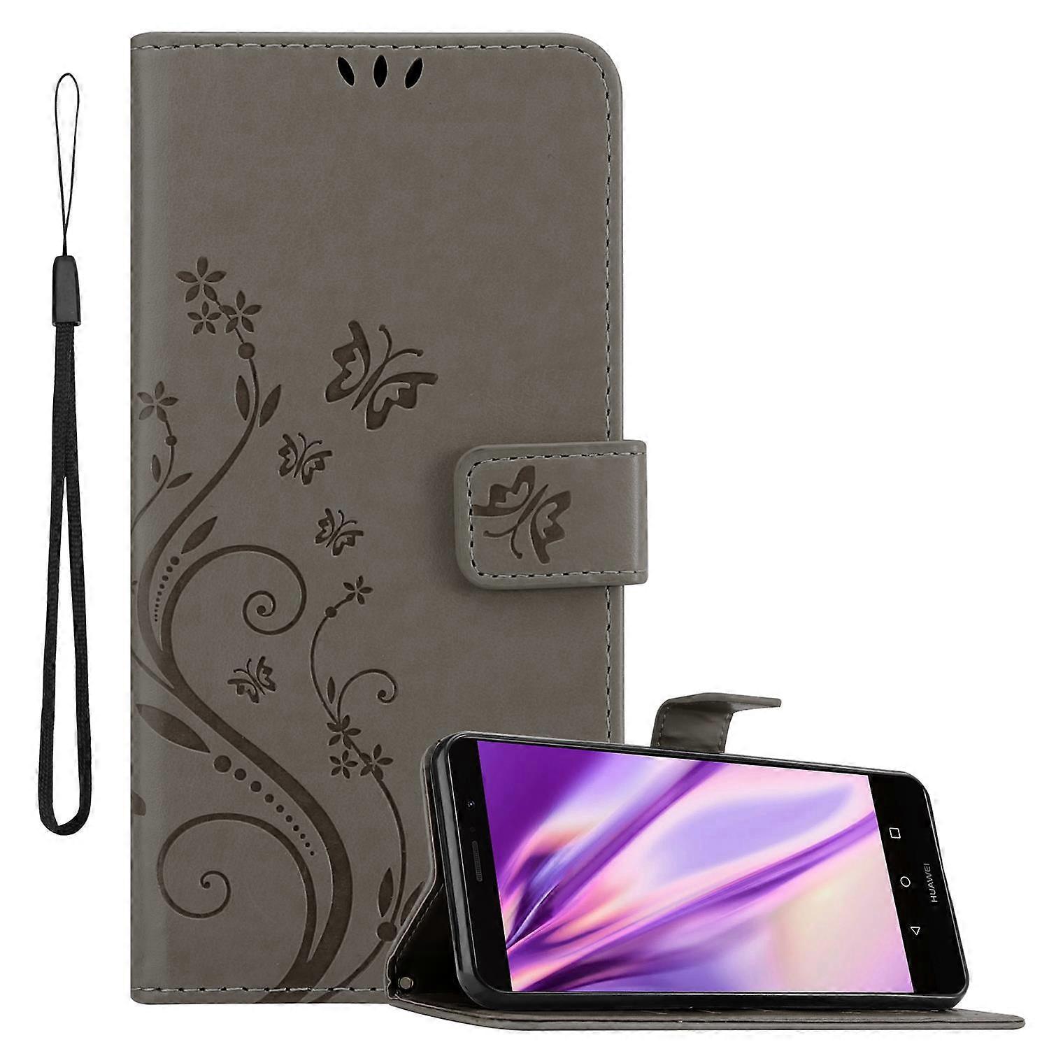 Huawei MATE 9 Protective Case - with Floral Pattern and Card Slot