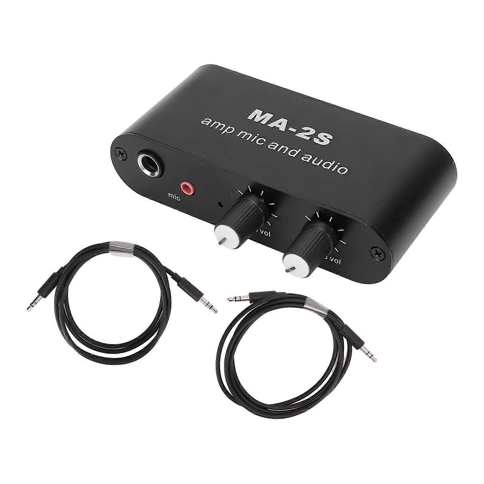 Microphone Preamp with Gain Boost, 3 Outputs Audio Mixer Amplifier for Live Performance