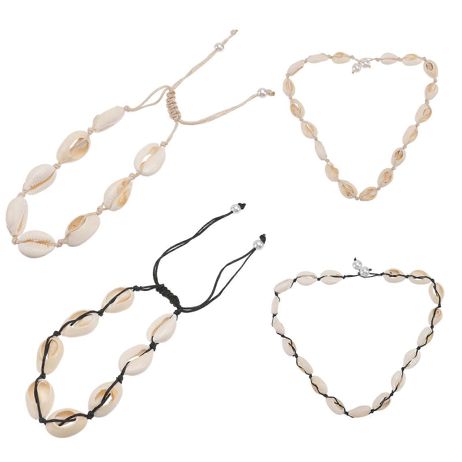 Creative Summer Shell Necklace with Beach Bracelet for Women 2Sets